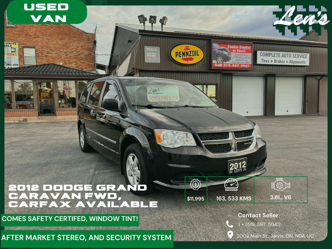 2012 Dodge Grand Caravan GREAT BUY!, DUAL CLIMATE! COMES SAFETY CERTIFIED!