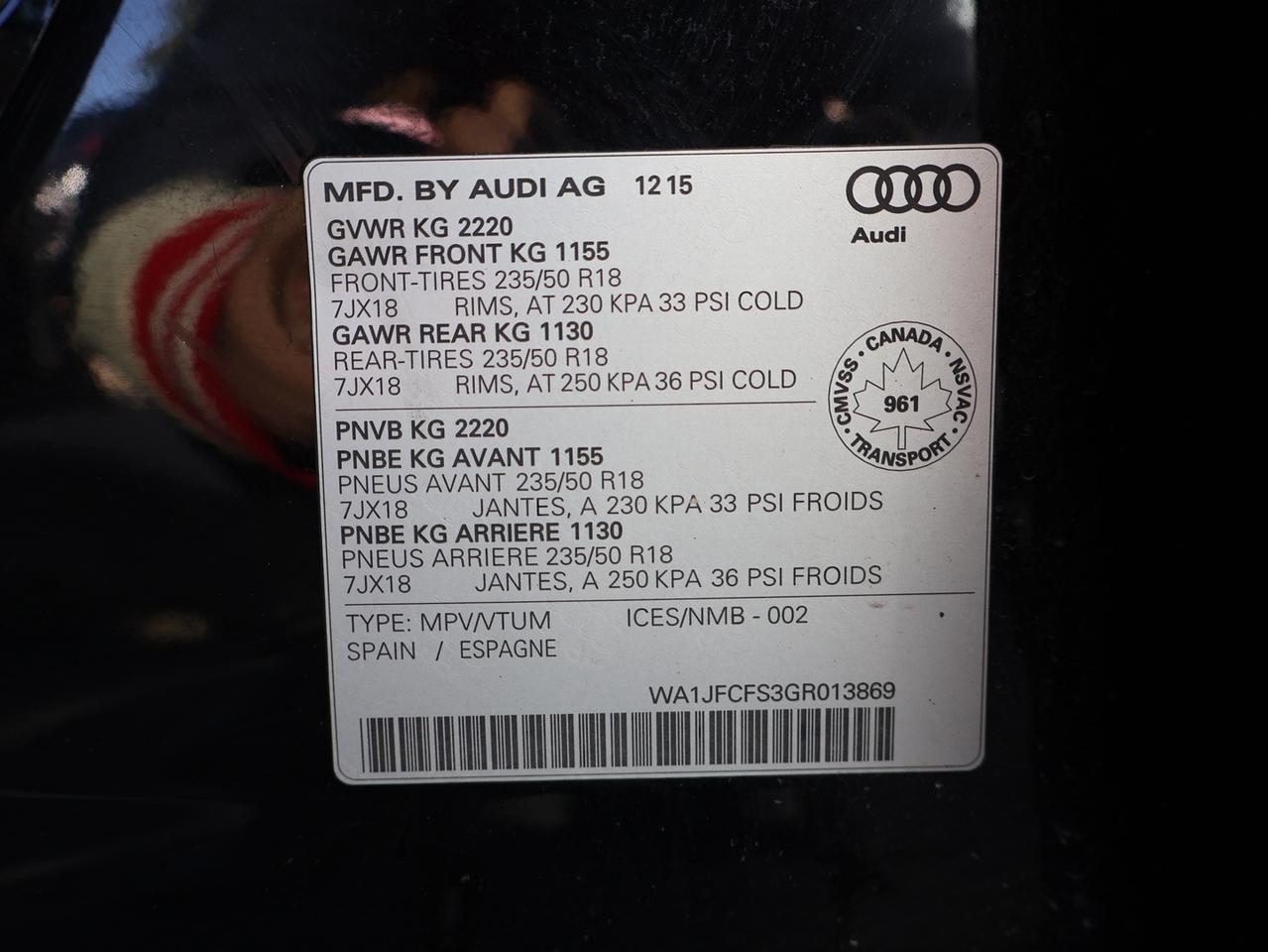 2016 Audi Q3 PROGRESSIV AWD CERTIFIED *AUDI MAINTAIN* BLUETOOTH LEATHER HEATED SEATS PANO ROOF CRUISE ALLOYS Photo