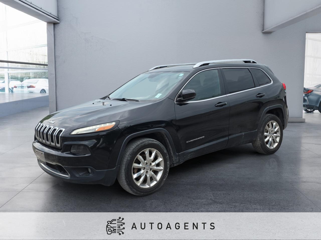 <p>This 2015 Jeep Cherokee Limited AWD delivers premium comfort, rugged capability, and sophisticated style in one versatile SUV. Finished in a sleek Black exterior with a luxurious Black leather interior, this Cherokee Limited stands out with its bold Jeep design, signature seven-slot grille, and stylish chrome accents. Powered by a 3.2-liter Pentastar V6 engine paired with a 9-speed automatic transmission, it provides smooth power delivery, strong performance, and impressive efficiency. The advanced all-wheel drive system with Selec-Terrain traction management ensures confident handling in all weather and road conditions.</p><p><br></p><p>Step inside and experience a refined, high-tech interior equipped for comfort and convenience. Features include heated and ventilated leather-trimmed front seats, a heated steering wheel, dual-zone automatic climate control, keyless entry with push-button start, and a power liftgate. The drivers seat is power-adjustable with memory settings, while the front passenger enjoys equal comfort with ample space and premium materials throughout.</p><p><br></p><p>Technology is front and center with Jeeps Uconnect infotainment system, featuring an 8.4-inch color touchscreen, navigation, Bluetooth connectivity, USB and auxiliary inputs, satellite radio, voice command functionality, and a premium sound system for an enhanced driving experience. Additional conveniences include remote start, a rearview camera, power windows and mirrors, automatic headlights, rain-sensing wipers, and ambient interior lighting.</p><p><br></p><p>Safety is a priority with features such as blind spot monitoring, rear cross-path detection, lane departure warning, forward collision alert, electronic stability control, traction control, hill start assist, and multiple airbags for complete protection.</p>