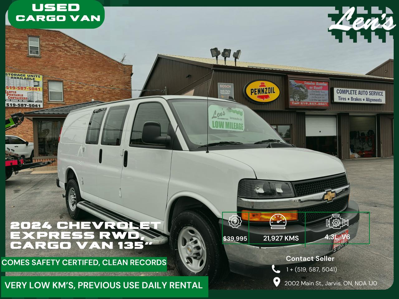 2024 Chevrolet Express Cargo Van FULLY FINANCEABLE, CLEAN TITLE, FACTORY WARRANTY!