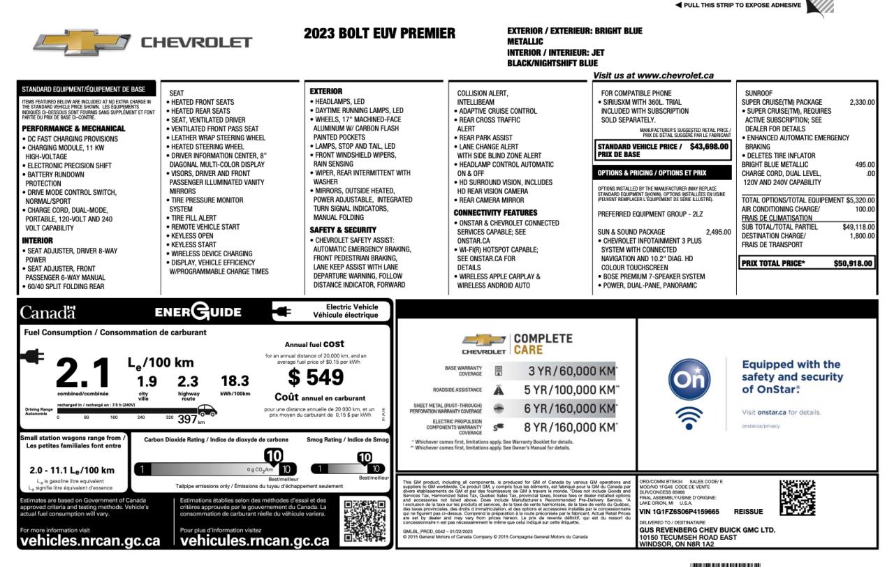 2023 Chevrolet Bolt EUV Premier One Owner | Panoramic Roof | Climate Seats - Photo #65
