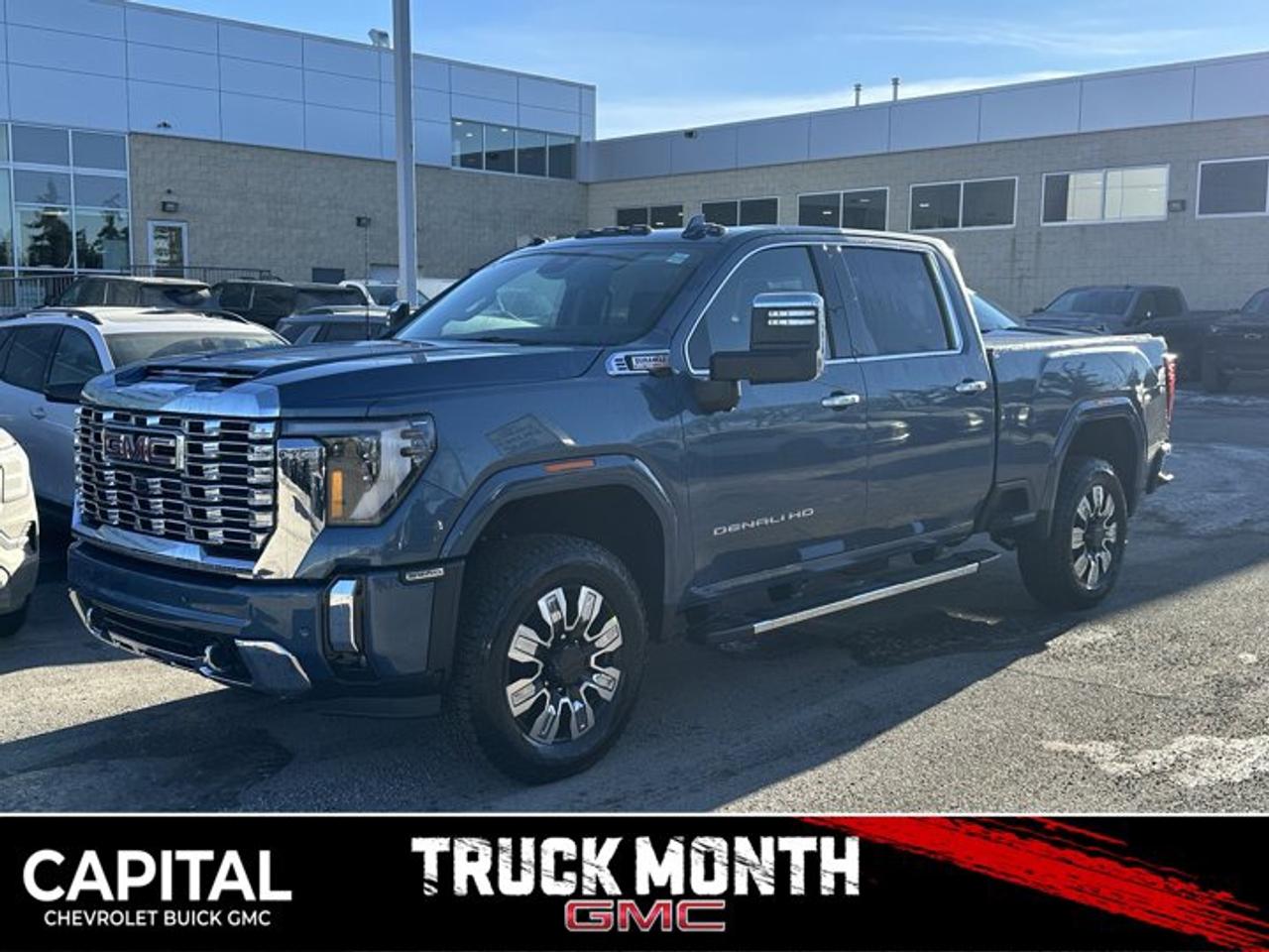 Accessories include: Rev Hard Folding Tonneau Cover.This GMC Sierra 3500HD delivers a Turbocharged Diesel V8 6.6L/ engine powering this Automatic transmission. TRANSMISSION, 10-SPEED AUTOMATIC, REAR AXLE, 3.42 RATIO, PREMIUM FLOOR LINERS WITH REMOVABLE CARPET INSERT, FRONT.*This GMC Sierra 3500HD Comes Equipped with These Options *HEAVY DUTY FRONT SPRING/CAMPER PACKAGE Note: If ordered for Camper usage, recommend ordering (UY2) Trailering wiring provisions, DENALI RESERVE PACKAGE includes (CWM) Technology Package and (CF5) power sunroof , LPO, CARGO TIE-DOWN RINGS, SET OF 4 (dealer-installed), LPO, BODY COLOUR WHEEL ARCH MOULDINGS (dealer-installed), HIGH IDLE SWITCH, GVWR, 12,100 LBS. (5488 KG) WITH SINGLE REAR WHEELS, ENGINE, DURAMAX 6.6L TURBO-DIESEL V8, B20-DIESEL COMPATIBLE (470 hp [350.5 kW] @ 2800 rpm, 975 lb-ft of torque [1322 Nm] @ 1600 rpm) (Includes (K05) engine block heater.), DOWNPOUR METALLIC, DENALI PREFERRED EQUIPMENT GROUP includes standard equipment, ALTERNATORS, DUAL, 220-AMPS PRIMARY, 170-AMPS AUXILIARY.*Stop By Today *Youve earned this- stop by Capital Chevrolet Buick GMC Inc. located at 13103 Lake Fraser Drive SE, Calgary, AB T2J 3H5 to make this car yours today!