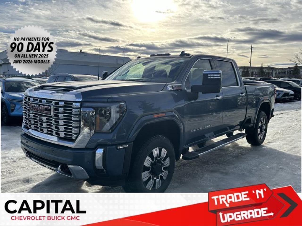 This GMC Sierra 3500HD delivers a Turbocharged Diesel V8 6.6L/ engine powering this Automatic transmission. TRANSMISSION, 10-SPEED AUTOMATIC, REAR AXLE, 3.42 RATIO, PREMIUM FLOOR LINERS WITH REMOVABLE CARPET INSERT, FRONT.* This GMC Sierra 3500HD Features the Following Options *HEAVY DUTY FRONT SPRING/CAMPER PACKAGE Note: If ordered for Camper usage, recommend ordering (UY2) Trailering wiring provisions, DENALI RESERVE PACKAGE includes (CWM) Technology Package and (CF5) power sunroof , LPO, CARGO TIE-DOWN RINGS, SET OF 4 (dealer-installed), LPO, BODY COLOUR WHEEL ARCH MOULDINGS (dealer-installed), HIGH IDLE SWITCH, GVWR, 12,100 LBS. (5488 KG) WITH SINGLE REAR WHEELS, ENGINE, DURAMAX 6.6L TURBO-DIESEL V8, B20-DIESEL COMPATIBLE (470 hp [350.5 kW] @ 2800 rpm, 975 lb-ft of torque [1322 Nm] @ 1600 rpm) (Includes (K05) engine block heater.), DOWNPOUR METALLIC, DENALI PREFERRED EQUIPMENT GROUP includes standard equipment, ALTERNATORS, DUAL, 220-AMPS PRIMARY, 170-AMPS AUXILIARY.* Stop By Today *Test drive this must-see, must-drive, must-own beauty today at Capital Chevrolet Buick GMC Inc., 13103 Lake Fraser Drive SE, Calgary, AB T2J 3H5.