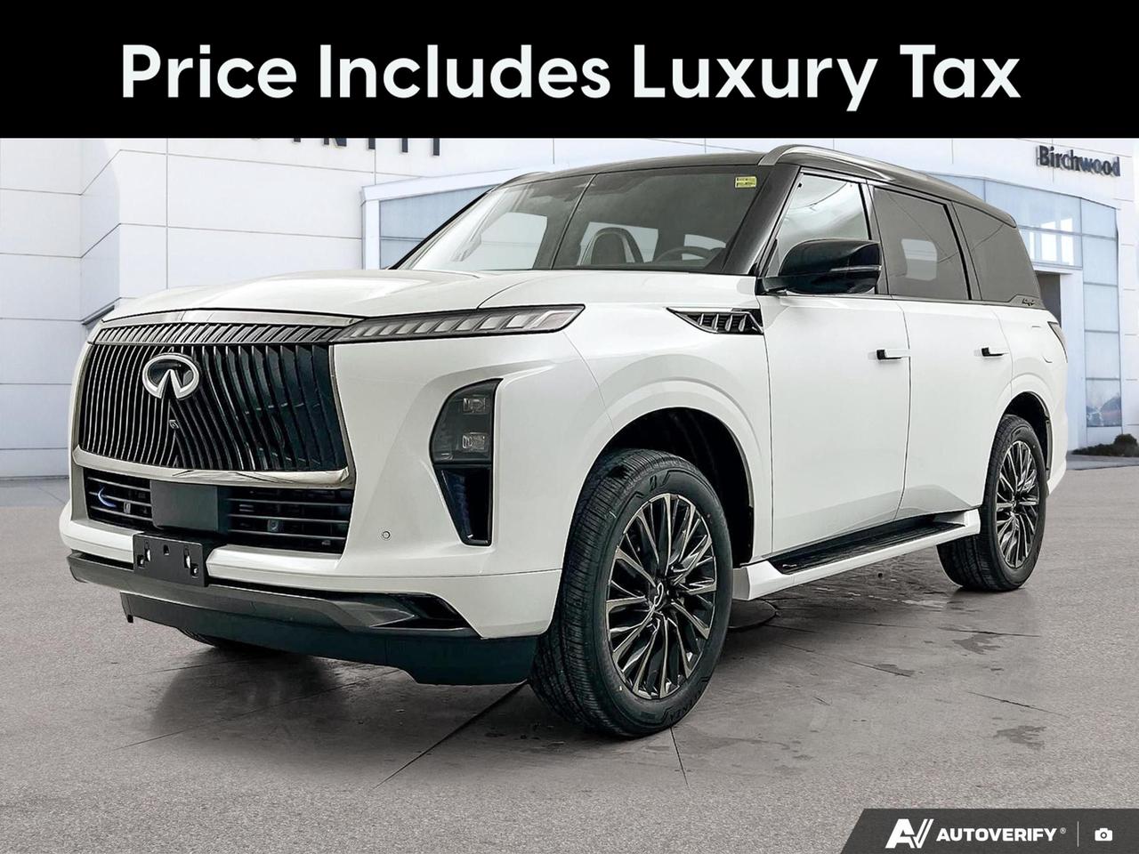 Experience the future of luxury SUVs with the 2026 Infiniti QX80 AUTOGRAPH. This cutting-edge vehicle combines opulence, technology, and performance in a package thats sure to impress even the most discerning drivers.

- ProPILOT Assist 2.1 for advanced semi-autonomous driving
- Stunning 22 Aluminum Alloy Autograph Exclusive wheels
- Head-Up Display for enhanced driver information
- Intelligent Cruise Control with full speed range and stop & hold
- Aerial View Camera System for effortless parking and maneuvering
- Luxurious interior with genuine wood and leather accents
- Powerful 3.5L 6-cylinder engine with 4WD capability

Ready to elevate your driving experience? Reserve your 2026 Infiniti QX80 AUTOGRAPH today or contact Birchwood Infiniti to schedule a personalized consultation. Our team is eager to showcase this remarkable vehicle and answer any questions you may have. Dont miss your chance to be at the forefront of automotive luxury  book your test drive now!
At Birchwood Infiniti we pride ourselves on trust, transparency, and making your car buying experience easy. Enjoy no hidden fees  our online price is what you pay, and thats it! 

Plus, you might qualify for additional savings! Ask us about our Infiniti Loyalty offers  where you can save up to 1% Infiniti Loyalty Rate Reduction* or up to $3,000 Infiniti Loyalty Dollars* when you renew your lease or loan. 

Come down to Birchwood Infiniti to experience car buying the right way! Book your appointment today at 204-261-3490. Dealer Permit #0086
Dealer permit #0086