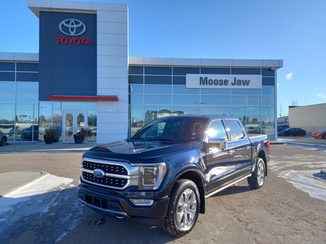 Local Trade  2023 Ford F-150 Platinum Crew Cab
Luxury meets power. This 2023 F-150 Platinum offers premium comfort, advanced tech, and legendary capability in a refined, full-size truck.

F-150 Platinum  Built to lead