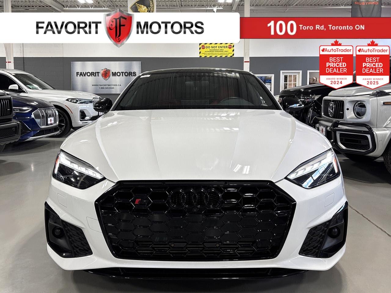 **MONTH-END SPECIAL!** FEATURING : QUATTRO AWD, MULTI MASSAGE SEATS, SUNROOF, MULTICOLOUR AMBIENT LIGHTING, DIGITAL GAUGE CLUSTER NAVIGATION DISPLAY, HIGHLY EQUIPPED! FINISHED IN WHITE ON MATCHING RED INTERIOR, CROSS STITCHED LEATHER SEATS, HEATED SEATS, REAR HEATED SEATS, HEATED STEERING WHEEL, NAVIGATION SYSTEM, 360 BACKUP CAMERA, PARKING SENSORS, RAIN SENSOR, REAR CROSS TRAFFIC ASSIST, TRAFFIC LIGHT INFO, AUDI ADAPTIVE CRUISE CONTROL, DISTANCE WARNING, TRAFFIC JAM ASSIST, AUDI ACTIVE LANE ASSIST, AUDI PRE SENSE, SIDE ASSIST, AM, FM, SATELLITE, USB, BLUETOOTH, PREMIUM ALLOYS, RED BRAKE CALIPERS, STEERING WHEEL CONTROLS, PREMIUM BANG OLUFSEN SOUND SYSTEM, POWER OPTIONS, POWER HATCHBACK TRUNK, DOOR LOGO PROJECTOR, ILLUMINATED DOORWAY LOGOS, AND MUCH MORE!!!


**As per OMVIC regulations, this vehicle is not drivable, not certified and not e-tested. Certification is available for $899.** All our vehicles are in excellent condition and have been fully inspected by an in-house licensed mechanic.


The advertised price is a finance only price, if you wish to purchase the vehicle for cash additional $2,000 surcharge will apply. Applicable prices and special offers are subject to change with or without notice and shall be at the full discretion of Favorit Motors.