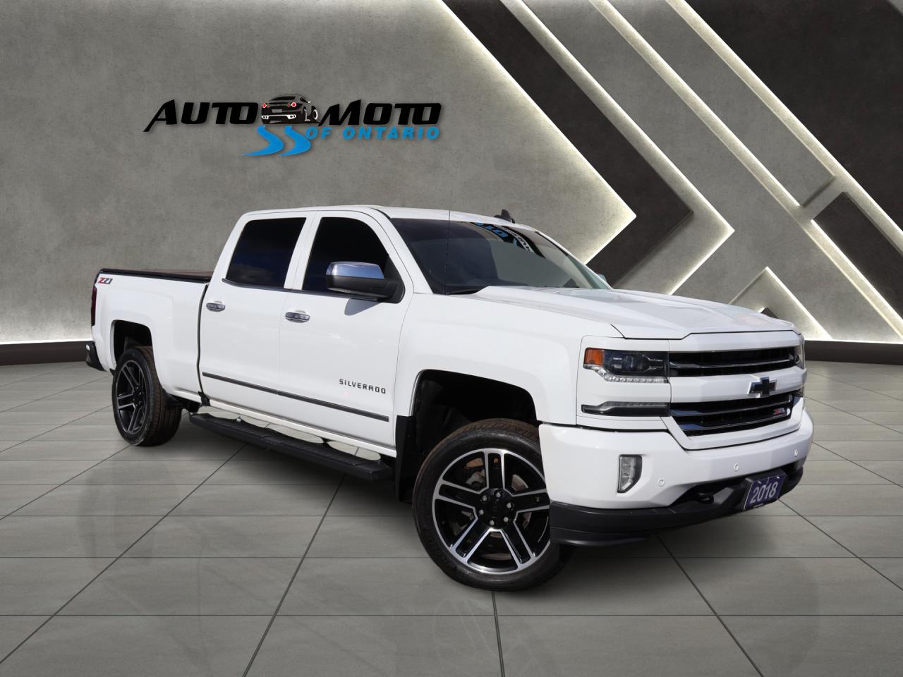 Used 2018 Chevrolet Silverado 1500 V8 LTZ CREW 4WD CERTIFIED CAMERA NAV BLUETOOTH LEATHER HEATED SEATS SUNROOF CRUISE ALLOYS for sale in Burlington, ON