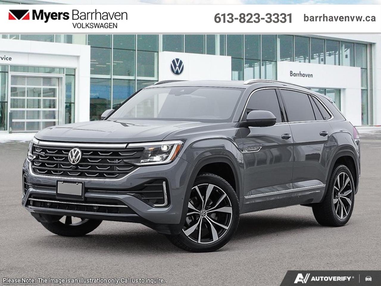 <b>Massaging Seats,  Sunroof,  Navigation,  360 Camera,  Leather Seats!</b><br> <br> The 2026 Volkswagen Atlas Cross Sport combines intelligent innovation, versatile utility and standout design into a compelling SUV offering.<br> <br>From the outside, the Atlas Cross Sport showcases a bold two-row SUV silhouette, sculpted lines and a commanding stance that merge style with presence. Inside, the cabin offers premium materials, intuitive connectivity and comfortable seating designed with both driver and passengers in mind. With its thoughtful design, smart features and Volkswagens dedication to quality, the Atlas Cross Sport presents itself as a versatile and well-rounded choice in the midsize SUV segment.<br> <br>This Pure Grey SUV has an Automatic transmission and is powered by a 269HP 2.0L 4 Cylinder Engine. Driven via that strapping motor it gets 12.0 L/100 km in the city and 9.2 L/100 km out on the highway according to Transport Canada. <br> <br> Our Atlas Cross Sports trim level is Execline. This trim rewards you with a panoramic sunroof, an aerial view camera system, and a 10-speaker harman/kardon audio system. Other standard features include ventilated and heated front seats with massage function, heated rear seats, leather upholstery, a heated steering wheel, adaptive cruise control, Car-Net 4G LTE, remote engine start, a power liftgate for rear cargo access, and a 12-inch infotainment screen with inbuilt navigation, Apple CarPlay and Android Auto. Safety features also include lane keep assist with lane departure warning, collision mitigation, blind spot alert, front and rear parking sensors, and forward collision mitigation. This vehicle has been upgraded with the following features: Massaging Seats, Sunroof, Navigation, 360 Camera, Leather Seats, Premium Audio, Cooled Seats.<br><br> <br>To apply right now for financing use this link: <a href=https://www.barrhavenvw.ca/financing-request/ target=_blank>https://www.barrhavenvw.ca/financing-request/</a><br> <br/>Cash Purchase Incentive 0% financing for 60 months. 3.99% financing for 84 months. <br> Buy this vehicle now for the lowest bi-weekly payment of <b>$418.76</b> with $0 down for 84 months @ 3.99% APR O.A.C. ( Plus applicable taxes - $840 Doc fee. Cash purchase selling price includes: Tire Stewardship ($20.00), OMVIC Fee ($12.50). (HST) are extra. (HST), licence, insurance & registration not included. **Rebates may not apply to all purchase types. Conditions varysee dealer for details. ). Incentives expire 2026-08-31. See dealer for details. <br> <br> <br>LEASING:<br><br>Estimated Lease Payment: $370 bi-weekly <br>Payment based on 2.99% lease financing for 51 months with $0 down payment on approved credit. Total obligation $40,902. Mileage allowance of 16,000 KM/year. Offer expires 2026-08-31.<br><br><br>We are your premier Volkswagen dealership in the region. If youre looking for a new Volkswagen or a car, check out Barrhaven Volkswagens new, pre-owned, and certified pre-owned Volkswagen inventories. We have the complete lineup of new Volkswagen vehicles in stock like the GTI, Golf R, Jetta, Tiguan, Atlas Cross Sport, Volkswagen ID.4 electric vehicle, and Atlas. If you cant find the Volkswagen model youre looking for in the colour that you want, feel free to contact us and well be happy to find it for you. If youre in the market for pre-owned cars, make sure you check out our inventory. If you see a car that you like, contact 844-914-4805 to schedule a test drive.<br> Come by and check out our fleet of 40+ used cars and trucks and 110+ new cars and trucks for sale in Nepean.  o~o