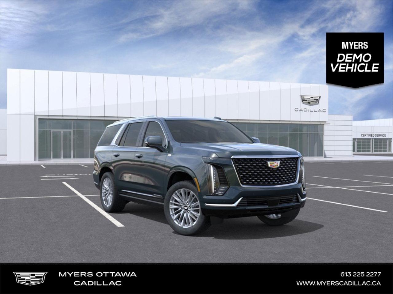 <br> <br>  The 2026 Cadillac Escalade delivers modern connectivity and intelligent features that enhance your time on the road. <br> <br>The 2026 Cadillac Escalade fuses commanding design, top-tier technology and full-size versatility to create a luxury SUV built to impress. Inside, the cabin features high-quality materials, intuitive displays and thoughtfully designed seating to ensure comfort for all passengers. With its elevated craftsmanship, powerful presence and premium features, the Escalade stands out as a refined choice for those who expect the best.<br> <br> This Aegean Stone SUV  has an Automatic transmission and is powered by a  420HP 6.2L 8 Cylinder Engine.<br> <br> Our Escalades trim level is Luxury. This luxurious Escalade offers an impressive list of premium features such as a panoramic sunroof, magnetic ride control suspension, a massive 55-inch touchscreen that is paired with wireless Apple CarPlay and wireless Android Auto, built-in navigation, signature IntelliBeam LED headlights, galvano-chrome exterior accents, and premium leather seats. Additional features include heads up display, heated and cooled seats, remote start, a heated power steering wheel, tri-zone automatic climate control, trailering blind spot detection, built-in Wi-Fi hotspot, a premium 21 speaker AKG audio system, augmented reality display, wireless device charging, interior ambient lighting, 360 degree parking camera with a digital rearview mirror, and automatic active brake assist plus so much more! This vehicle has been upgraded with the following features: Leather Seats, Luxury Equipment Group. <br><br> <br/> Weve discounted this vehicle $2500.    5.49% financing for 84 months. <br> Buy this vehicle now for the lowest bi-weekly payment of <b>$948.13</b> with $0 down for 84 months @ 5.49% APR O.A.C. ( Plus applicable taxes -  **Rebates may not be applicable on all purchase types [cash, lease, or finance]. Eligibility and conditions may vary. Please see dealer for full details and confirmation of eligibility.    / Federal Luxury Tax of $7191.00 included.).  Incentives expire 2026-02-02.  See dealer for details. <br> <br> o~o