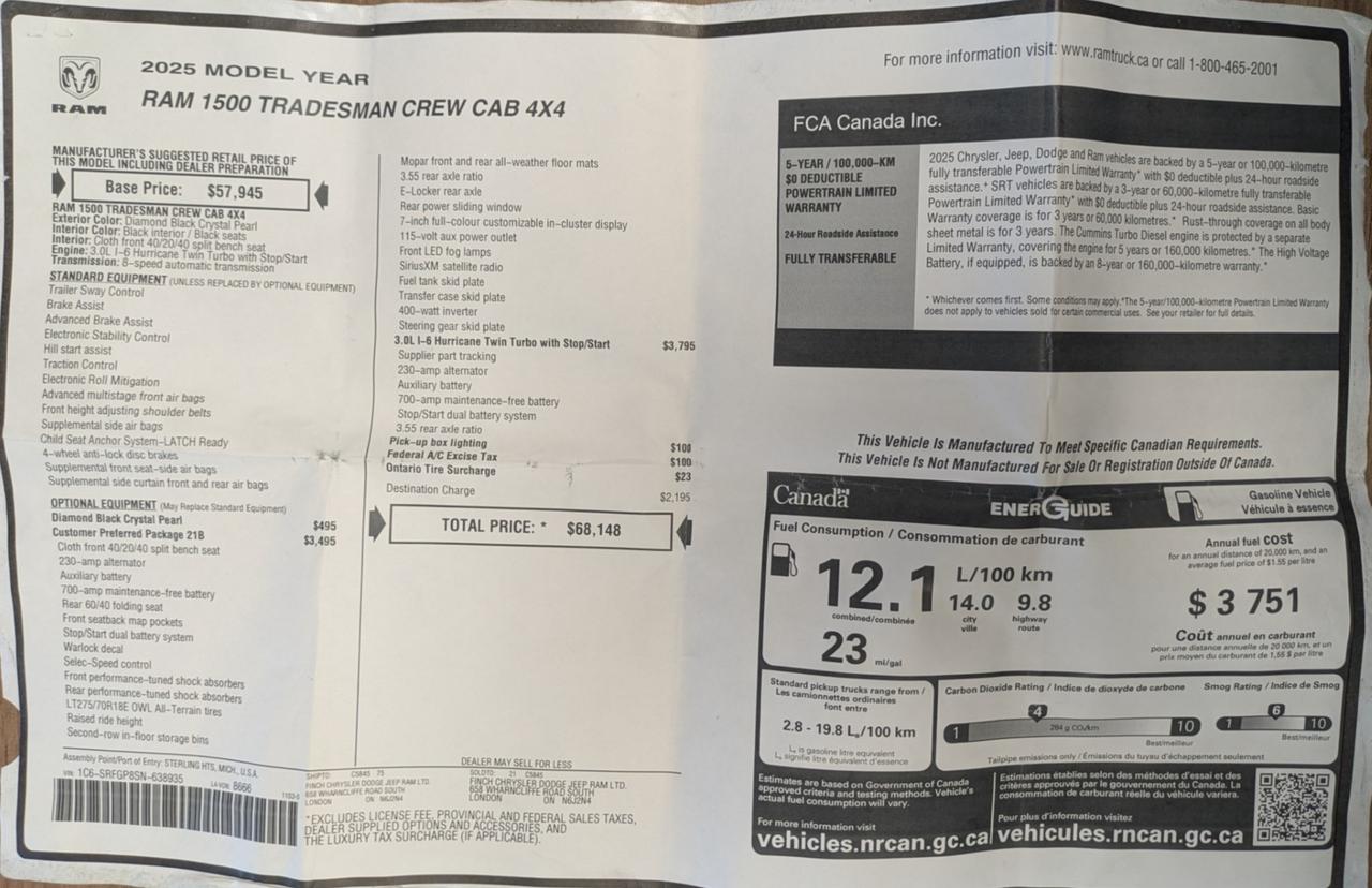 2025 RAM 1500 Warlock 4x4 Crew Cab 5'7" Box Photo