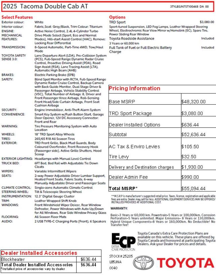 2025 Toyota Tacoma TRD Sport Photo