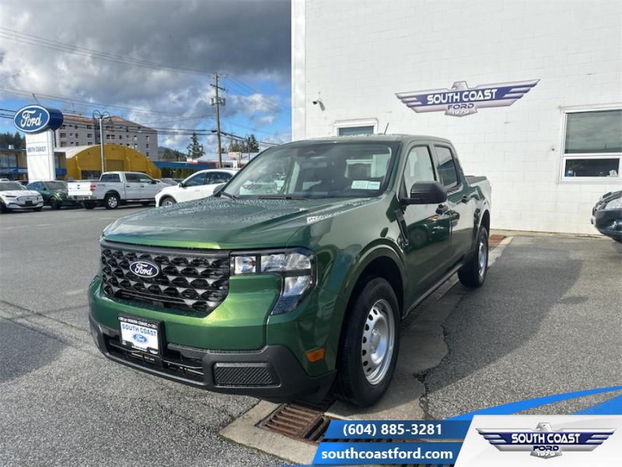 <b>SYNC 4,  Mobile Hotspot,  Lane Keep Assist,  Lane Departure Warning,  Apple CarPlay!</b><br> <br>   With a thoughtfully designed interior and impressive capability, this 2025 Maverick is ideal for even the most tasking daily activities.. <br> <br>With a do-it-yourself attitude, this trendsetter is ready for any challenge you put in front of it. The Maverick is designed to fit up to 5 passengers, tow or haul an impressive payload and offers maneuverability in the city that is unsurpassed. Whether you choose to use this Ford Maverick as a daily commuter, a grocery getter, furniture hauler or weekend warrior, this compact pickup truck is ready, willing and able to get it done!<br> <br> This eruption green metallic Crew Cab 4X4 pickup   has a cvt transmission and is powered by a  191HP 2.5L 4 Cylinder Engine.<br> <br> Our Mavericks trim level is XL. Standard features include a 13.2-inch infotainment screen powered by SYNC 4 with Apple CarPlay and Android Auto, FordPass Connect 5G mobile hotspot internet access, and voice-activated automatic air conditioning. Safety features also include pre-collision assist with automatic emergency braking, lane keeping assist, and lane departure warning. This vehicle has been upgraded with the following features: Sync 4,  Mobile Hotspot,  Lane Keep Assist,  Lane Departure Warning,  Apple Carplay,  Android Auto. <br><br> View the original window sticker for this vehicle with this url <b><a href=http://www.windowsticker.forddirect.com/windowsticker.pdf?vin=3FTTW8B33SRB53170 target=_blank>http://www.windowsticker.forddirect.com/windowsticker.pdf?vin=3FTTW8B33SRB53170</a></b>.<br> <br>To apply right now for financing use this link : <a href=https://www.southcoastford.com/financing/ target=_blank>https://www.southcoastford.com/financing/</a><br><br> <br/>    4.99% financing for 84 months. <br> Buy this vehicle now for the lowest bi-weekly payment of <b>$292.53</b> with $0 down for 84 months @ 4.99% APR O.A.C. ( taxes included, $595 Administration Fee included    / Total Obligation of $48430  ).  Incentives expire 2025-10-31.  See dealer for details. <br> <br> <br>LEASING:<br><br>Estimated Lease Payment: $214 bi-weekly <br>Payment based on 5.49% lease financing for 60 months with $0 down payment on approved credit. Total obligation $27,878. Mileage allowance of 18,000 KM/year. Offer expires 2025-10-31.<br><br><br>Call South Coast Ford Sales or come visit us in person. Were convenient to Sechelt, BC and located at 5606 Wharf Avenue. and look forward to helping you with your automotive needs. <br><br> Come by and check out our fleet of 30+ used cars and trucks and 90+ new cars and trucks for sale in Sechelt.  o~o