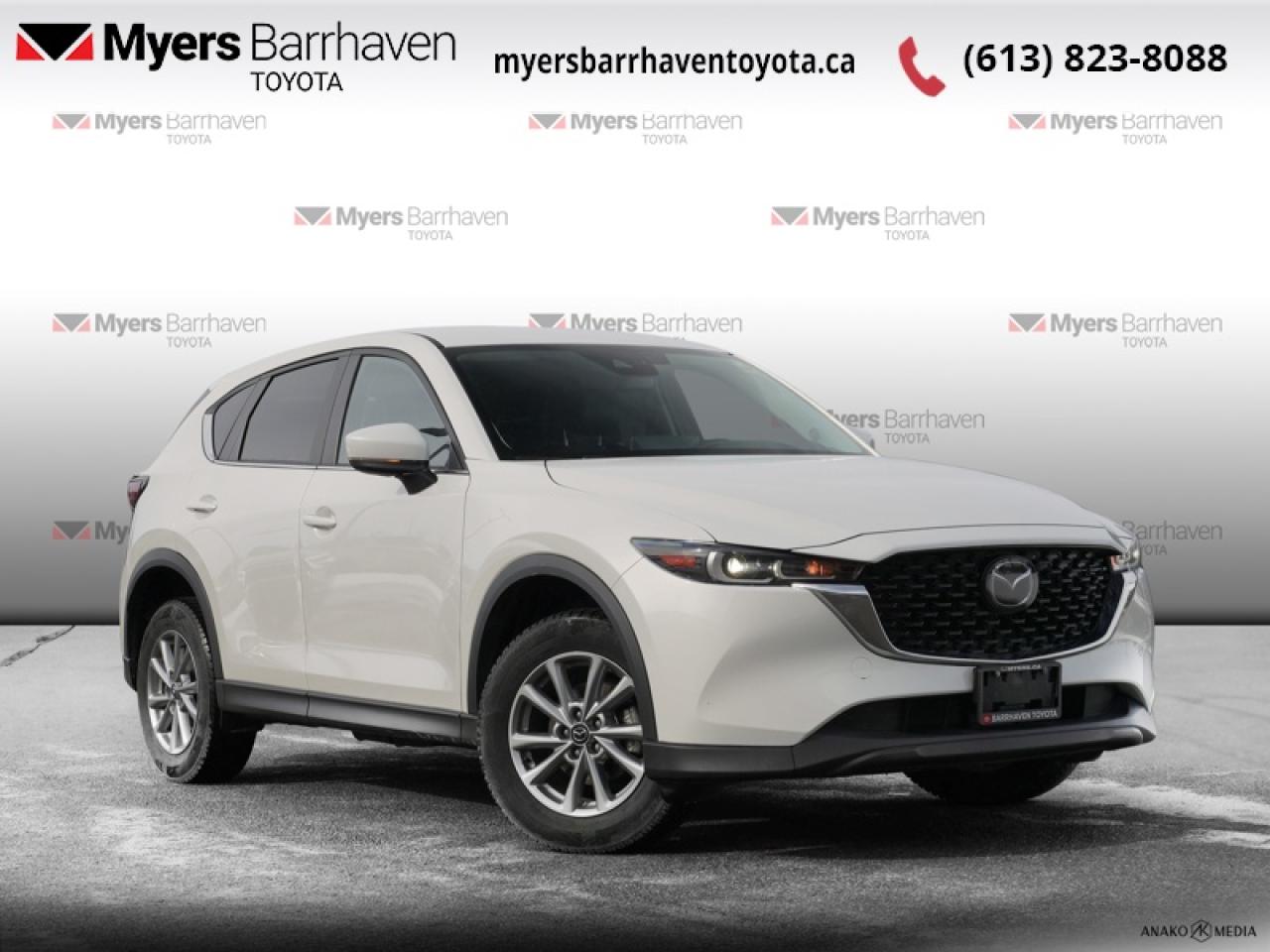 <b>Power Liftgate, Synthetic Leather Seats, Heated Seats, Apple CarPlay, Android Auto, Navigation, Adaptive Cruise Control, Blind Spot Detection, Lane Keep Assist, Lane Departure Warning, Forward Collision Warning, LED Lights, Proximity Key, Rear Camera</b><br> <br>  Compare at $30054 - Our Live Market Price is just $28898! <br> <br>This vehicle was a previous daily rental. In a competitive compact crossover segment, this 2024 Mazda CX-5 shines with its agile handling, beautiful and comfortable interior and impressive styling. This 2024 Mazda CX-5 is for sale today in Ottawa. <br> <br>This 2024 CX-5 strengthens the connection between vehicle and driver. Mazda designers and engineers carefully consider every element of the vehicles makeup to ensure that the CX-5 outperforms expectations and elevates the experience of driving. Powerful and precise, yet comfortable and connected, the 2024 CX-5 is purposefully designed for drivers, no matter what the conditions might be. This SUV has 59,763 km. Its nice in colour. It has an Automatic transmission and is powered by a 187HP 2.5L 4 Cylinder Engine. <br> <br> Our CX-5s trim level is GS. This GS trim really ups the comfort and convenience with features like a power liftgate, heated steering wheel, and synthetic leather upholstery. This CX-5 comes with heated seats for a cozy cabin, alongside Android Auto, Apple CarPlay, and even more infotainment tech for endless engagement. An assistive suite helps you stay safe with lane keep assist, blind spot monitoring, and distance pacing cruise with stop and go. Fog lamps help on those dreary days, while a rearview camera makes sure you always park safely. Do it all in style with chrome trim and aluminum wheels.<br> <br>To apply right now for financing use this link: <a href=https://www.myersbarrhaventoyota.ca/quick-approval/ target=_blank>https://www.myersbarrhaventoyota.ca/quick-approval/</a><br><br> <br/><br> Buy this vehicle now for the lowest bi-weekly payment of <b>$200.99</b> with $0 down for 84 months @ 6.99% APR O.A.C. ( Plus applicable taxes -  Plus applicable fees   ).  See dealer for details. <br> <br>At Myers Barrhaven Toyota we pride ourselves in offering highly desirable pre-owned vehicles. We truly hand pick all our vehicles to offer only the best vehicles to our customers. No two used cars are alike, this is why we have our trained Toyota technicians highly scrutinize all our trade ins and purchases to ensure we can put the Myers seal of approval. Every year we evaluate 1000s of vehicles and only 10-15% meet the Myers Barrhaven Toyota standards. At the end of the day we have mutual interest in selling only the best as we back all our pre-owned vehicles with the Myers *LIFETIME ENGINE TRANSMISSION warranty. Thats right *LIFETIME ENGINE TRANSMISSION warranty, were in this together! If we dont have what youre looking for not to worry, our experienced buyer can help you find the car of your dreams! Ever heard of getting top dollar for your trade but not really sure if you were? Here we leave nothing to chance, every trade-in we appraise goes up onto a live online auction and we get buyers coast to coast and in the USA trying to bid for your trade. This means we simultaneously expose your car to 1000s of buyers to get you top trade in value. <br>We service all makes and models in our new state of the art facility where you can enjoy the convenience of our on-site restaurant, shuttle van, free Wi-Fi, Enterprise Rent-A-Car, on-site tire storage, and complimentary drinks. Come see why many Toyota owners are making the switch to Myers Barrhaven Toyota. <br>*LIFETIME ENGINE TRANSMISSION WARRANTY NOT AVAILABLE FOR VEHICLES WITH KMS EXCEEDING 140,000KM, VEHICLES 8 YEARS & OLDER, HIGHLINE BRAND VEHICLES (e.g., BMW, INFINITI, CADILLAC, LEXUS), AND QUEBEC RESIDENTS.<br> Come by and check out our fleet of 90+ used cars and trucks and 40+ new cars and trucks for sale in Ottawa.  o~o
