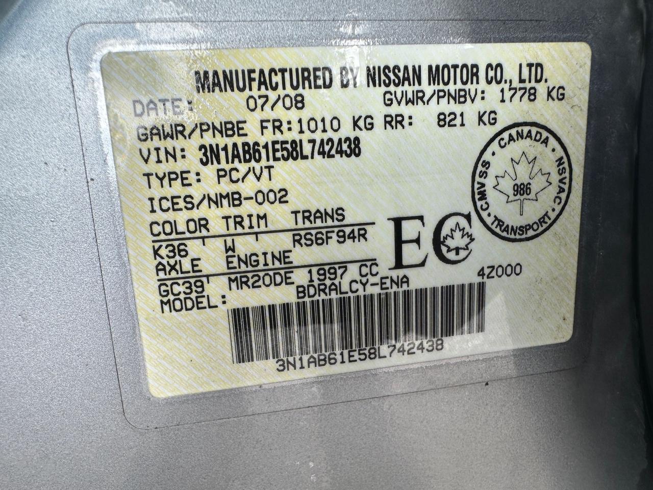 2008 Nissan Sentra SEDAN, LOW KMS, ONLY 70,000KMS, MANUAL, CERTIFIED - Photo #16