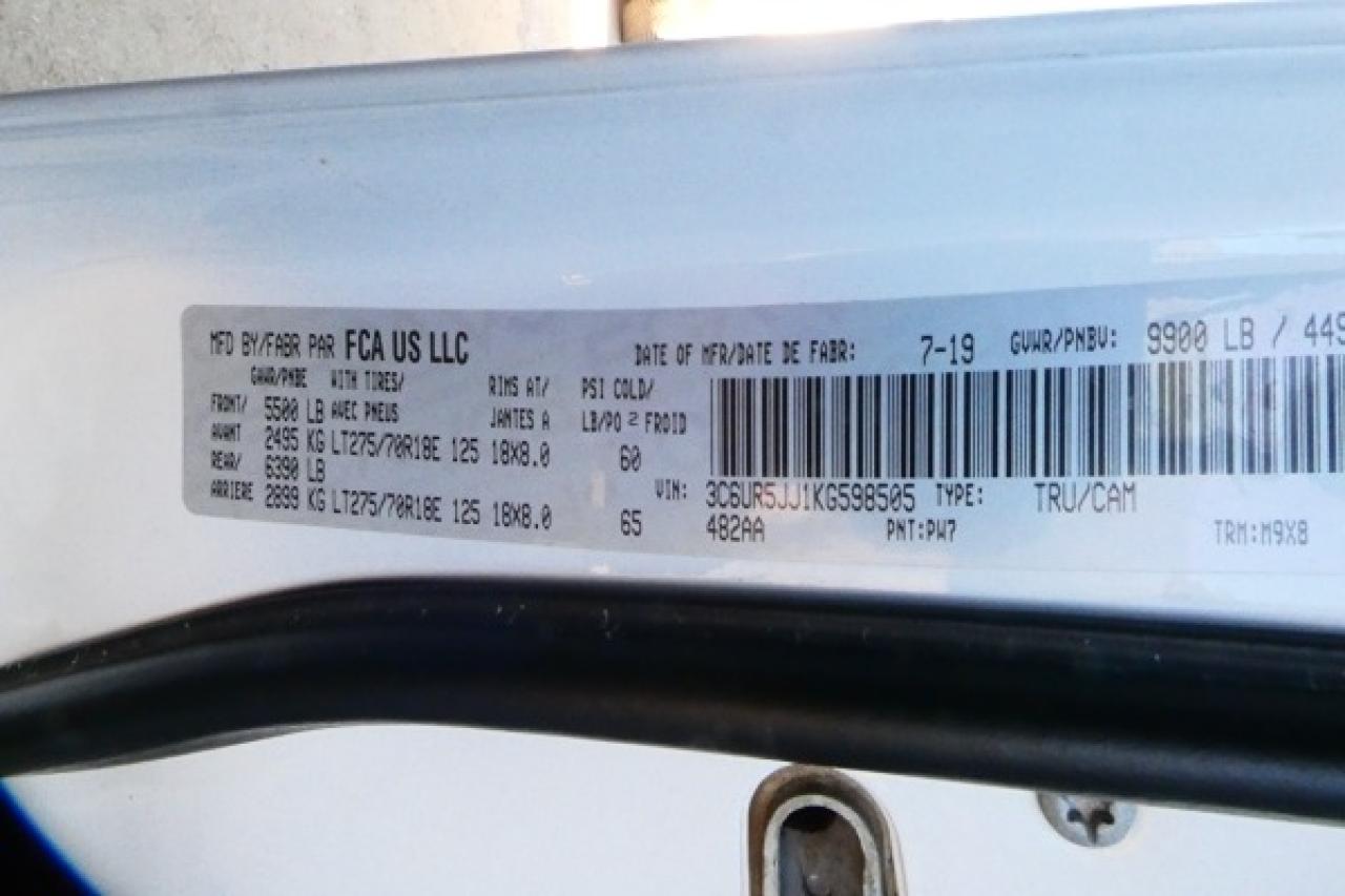 2019 Dodge Ram 2500 Big Horn 4x4 Crew Cab 8' Box w/Power cloth, BUC - Photo #21