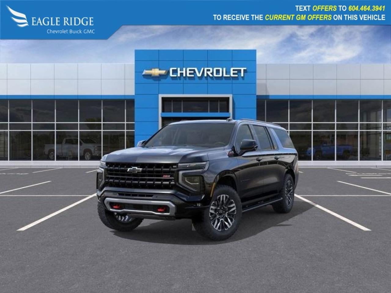 New 2026 Chevrolet Suburban Z71 Wi-Fi connectivity, voice recognition, wireless Android Auto and Apple CarPlay, Bluetooth compatibility, Bose premium audio system, automatic emergency braking, hill-start assist, hill descent control for sale in Coquitlam, BC