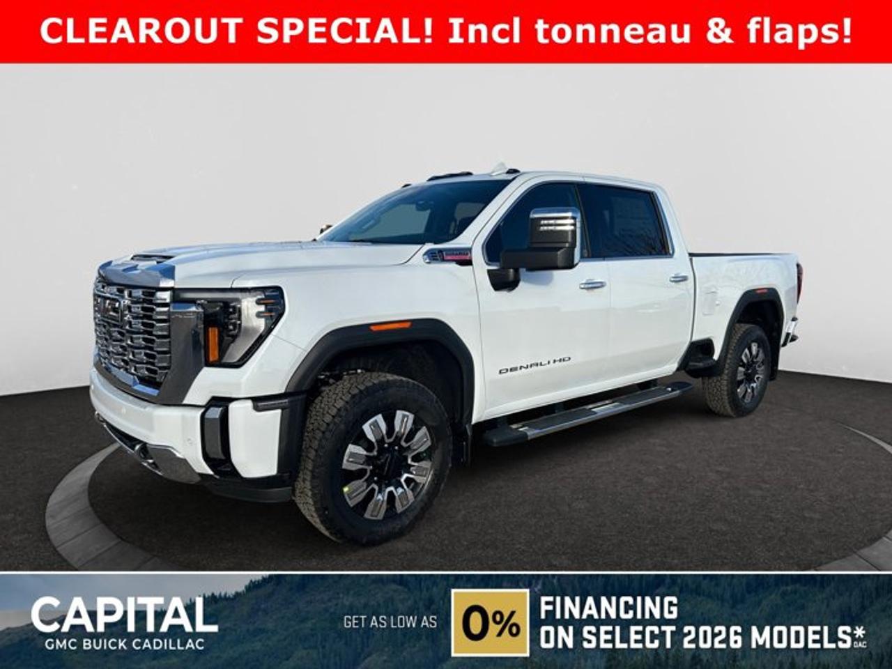 This 2026 GMC Sierra 3500HD Denali in Polar White Tricoat is equipped with 4WD and Turbocharged Diesel Duramax V8 6.6L/ engine. This Denali also includes gatorback mudflaps and side steps!!Check out this vehicles pictures, features, options and specs, and let us know if you have any questions. Helping find the perfect vehicle FOR YOU is our only priority.P.S...Sometimes texting is easier. Text (or call) 306-801-9090 for fast answers at your fingertips!Dealer License #914248Disclaimer: All prices are plus taxes & fees. See dealer for Details. Dealer Permit # 914248 See dealer for Details.