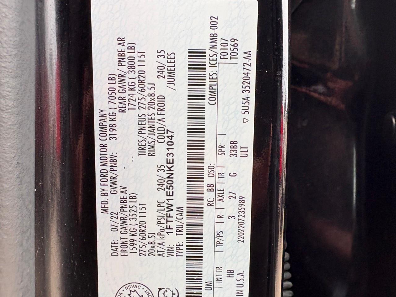 2022 Ford F-150 Lariat 4WD SuperCrew 5.5' Box Photo