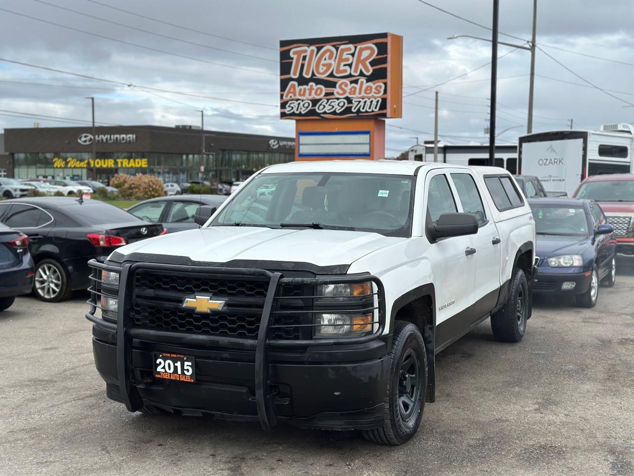 2015 Chevrolet Silverado 1500 4X4, CREW CAB, BUSH BAR, TOPPER, AS IS SPECIAL