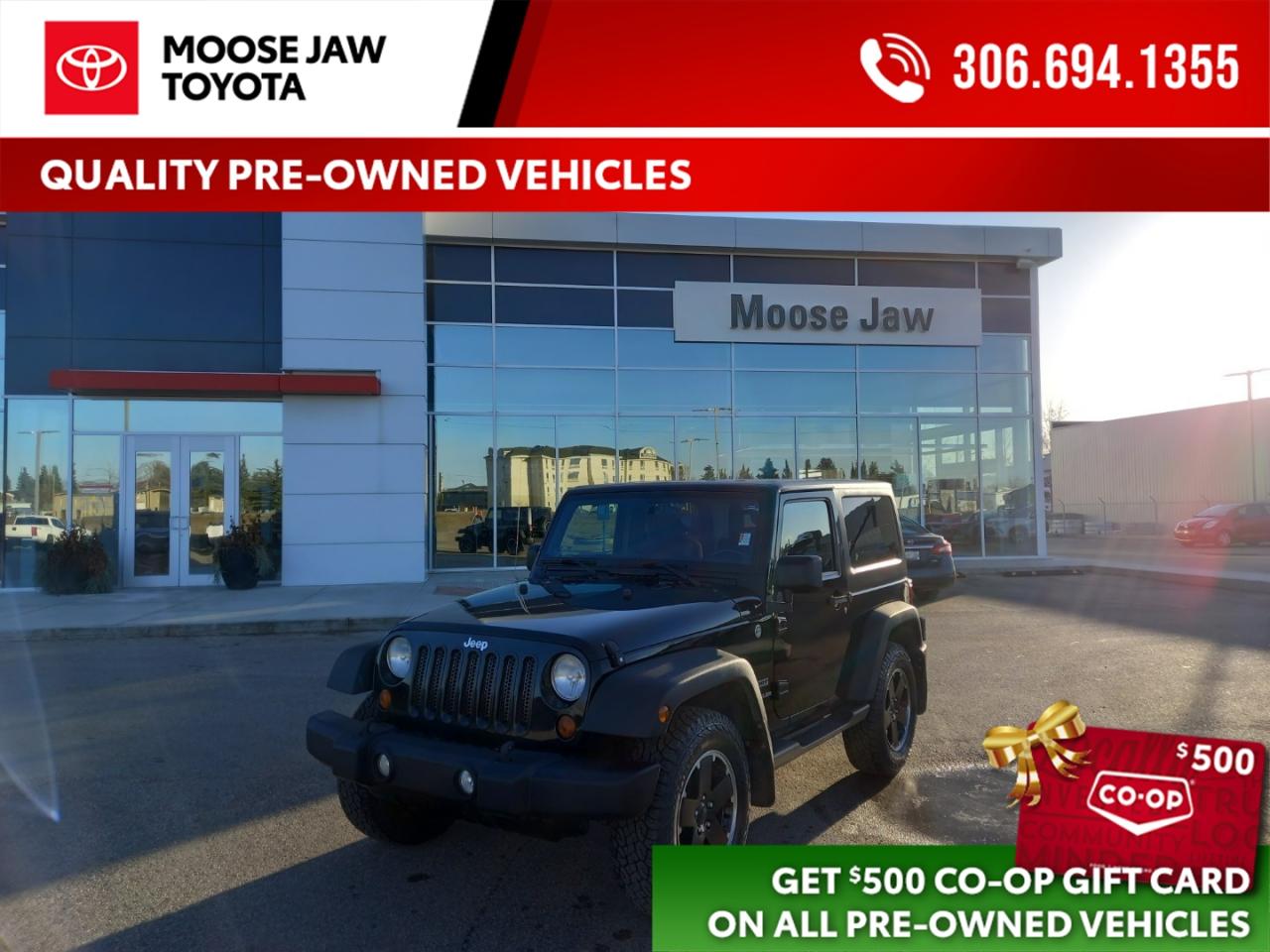 Used 2012 Jeep Wrangler Sport Low mileage and adventure-ready! Comes with both hard and soft tops for year-round fun and classic J for sale in Moose Jaw, SK