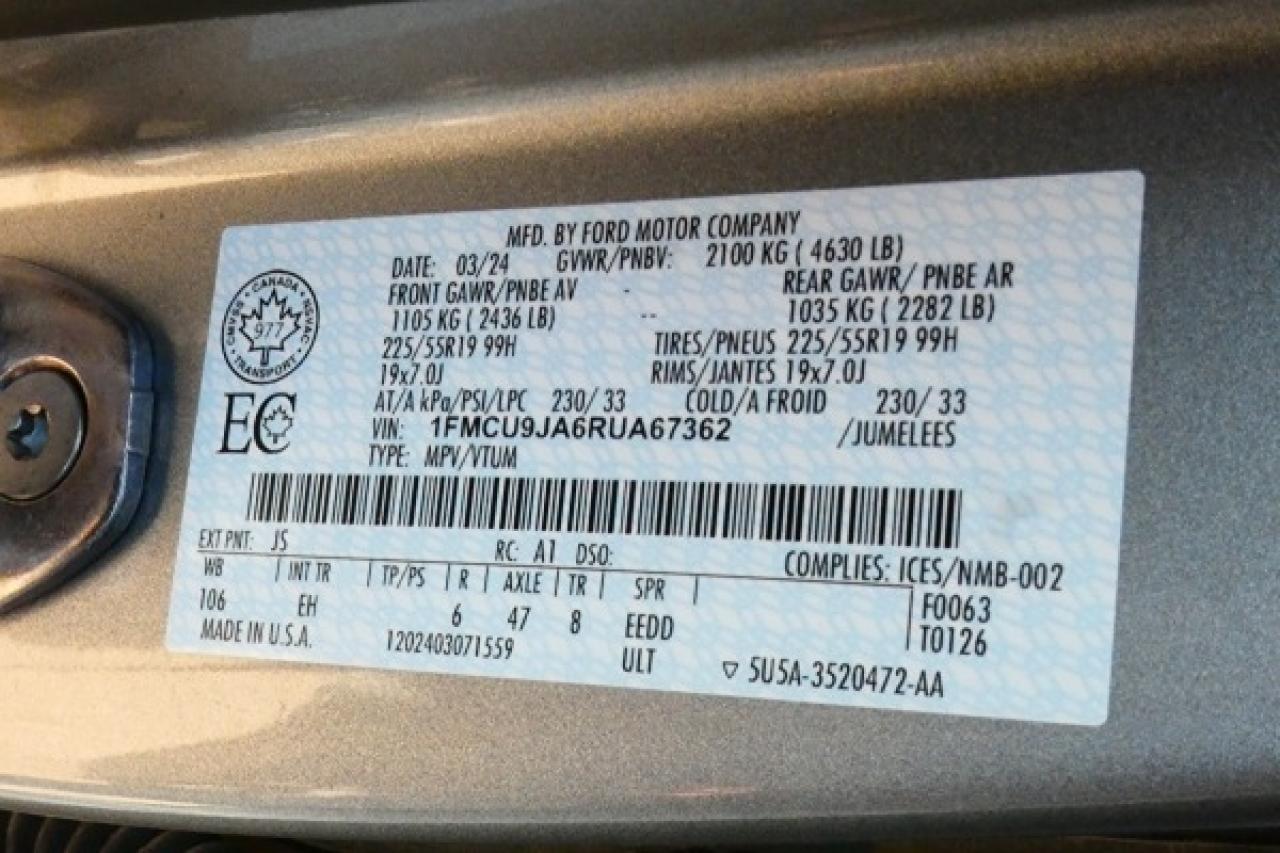 2024 Ford Escape Platinum AWD w/Htd Leather, pano S/R, NAV, BUC - Photo #23