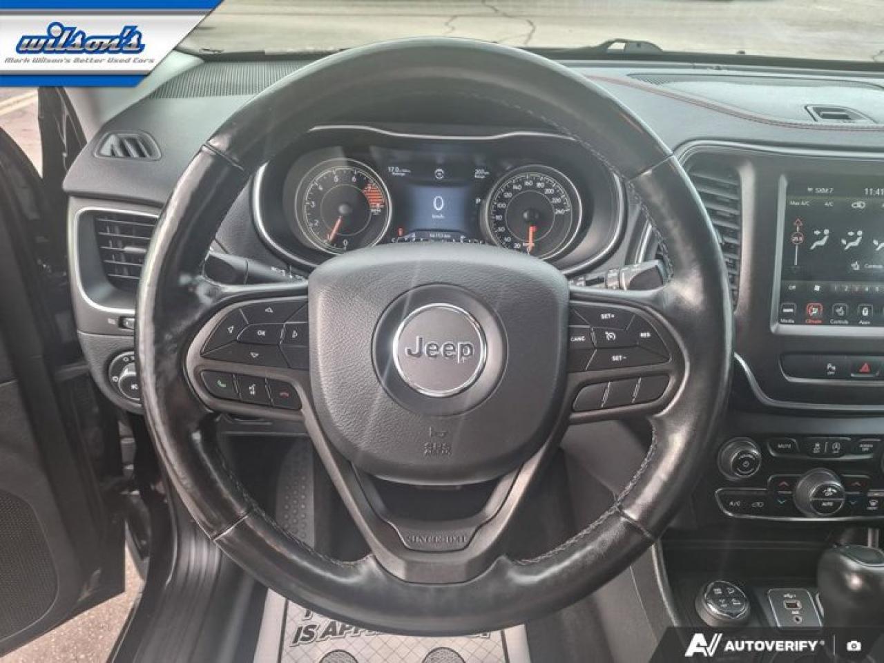 2020 Jeep Cherokee Trailhawk 4WD | Leather Trim | Nav | CarPlay & Android Auto | Htd Seats & Steering & More ! Photo