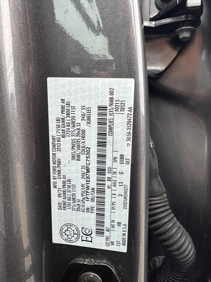 2021 Ford F-150 Lariat 4WD SuperCrew 5.5' Box Photo