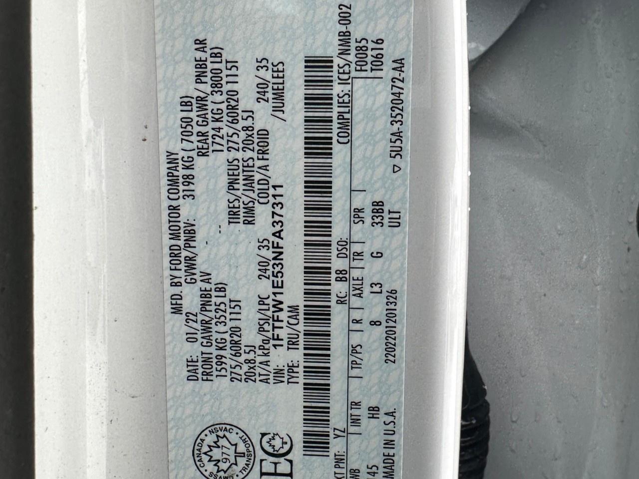 2022 Ford F-150 Lariat 4WD SuperCrew 5.5' Box Photo