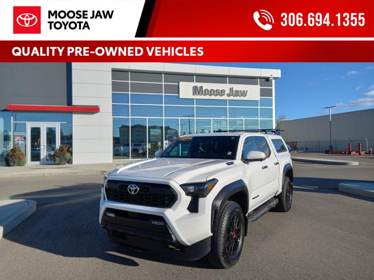 Used 2024 Toyota Tacoma Hybrid Ready for any adventure! Equipped with TRD running boards and a matching topper, this Tacoma Hybrid TRD Off-Road Premium blends power, efficiency, and rugged style. for sale in Moose Jaw, SK