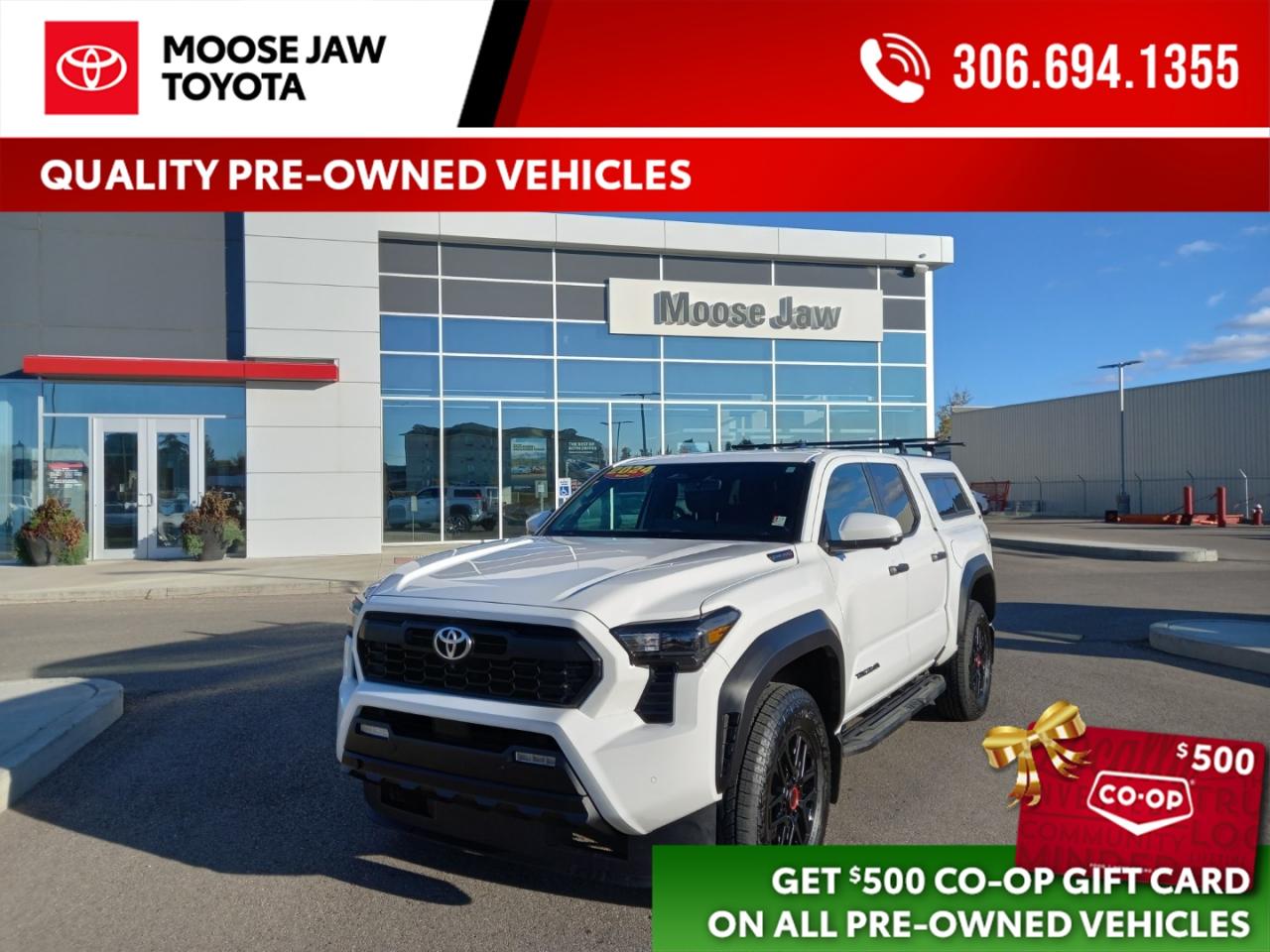 Used 2024 Toyota TACOMA HYBRID Ready for any adventure! Equipped with TRD running boards and a matching topper, this Tacoma Hybrid for sale in Moose Jaw, SK