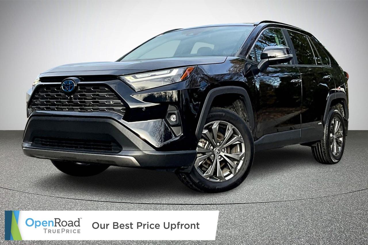 Elevate every drive with the 2023 Toyota RAV4 Hybrid Limited AWD, where efficiency meets luxury and capability. The Limited trim features leather heated and ventilated seats, a premium JBL audio system, digital display rearview mirror, and advanced driver assist technologies. With its smooth hybrid performance and confident all wheel drive handling, it is ready for every journey. Come test drive the RAV4 Hybrid Limited today and experience refined power in motion!  Drive away with confidence from OpenRoad Toyota Abbotsford! Get our TruePrice upfront with no haggling and no hassle. Every OpenRoad Certified vehicle is fully inspected and backed by a Carfax history report. Visit us today at 30210 Automall Drive in Abbotsford or call now to book your test drive and get behind the wheel!  List Price subject to $595 Documentation Fee, $499 Lease/Finance Fee, and applicable taxes. VSA Dealer #40643