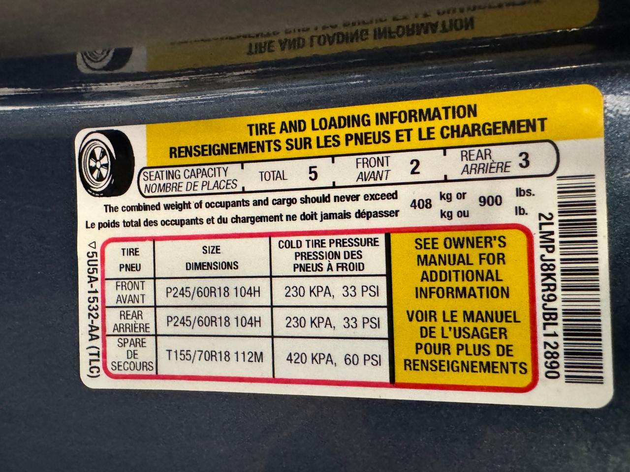 2018 Lincoln MKX AWD Select+Roof+Camera+GPS+CLEAN CARFAX Photo97