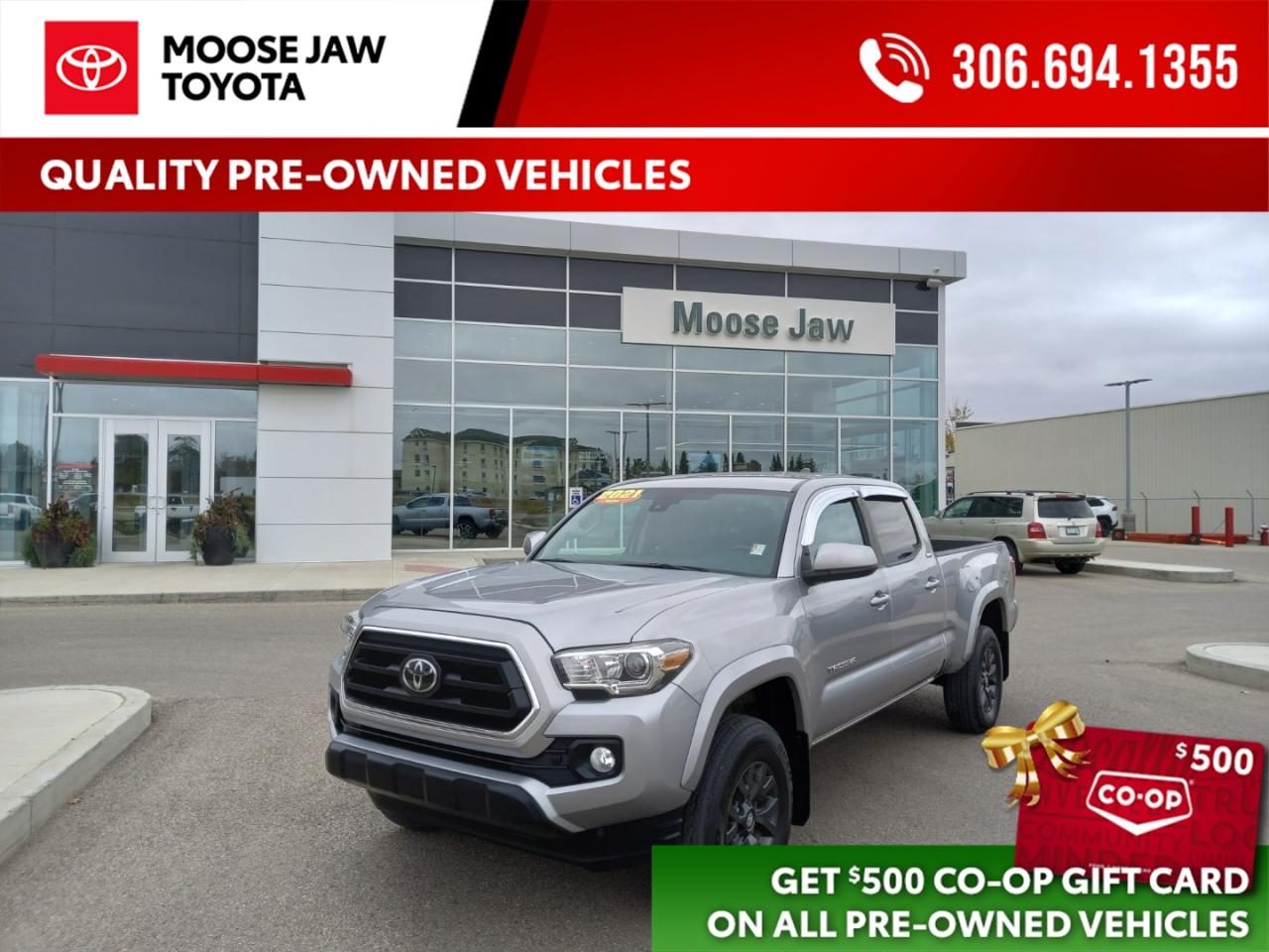 Used 2021 Toyota Tacoma Low mileage and ready for adventure! This Tacoma SR5 offers dependable 4x4 performance, rugged capability, and Toyota’s legendary reliability. for sale in Moose Jaw, SK