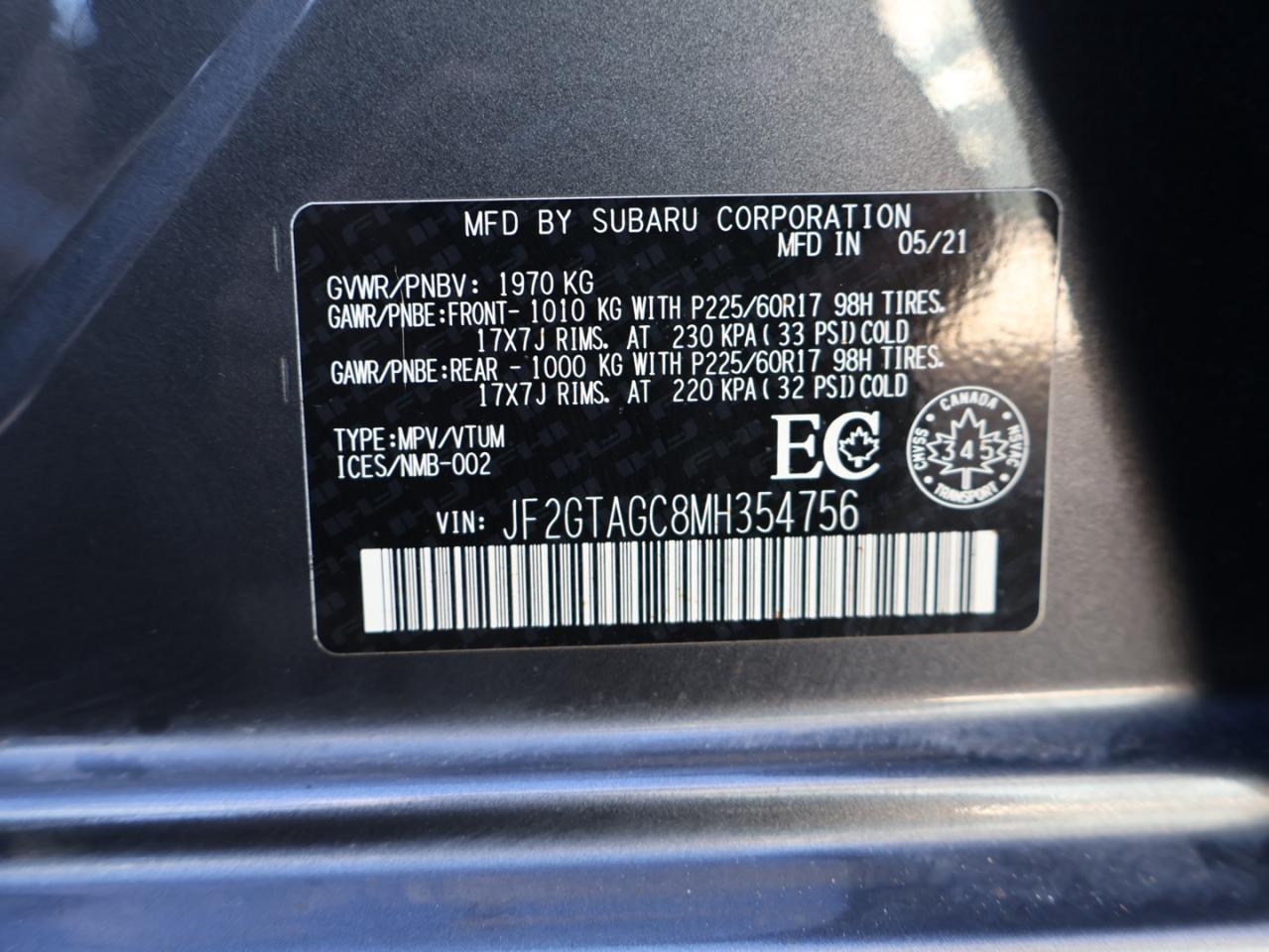 2021 Subaru XV Crosstrek SPORT AWD CERTIFIED *1 ONWER*SUBARU MAINTAIN* CAMERA SUNROOF BLUETOOTH HEATED SEATS/STEERING B.SPOT CRUISE ALLOYS - Photo #43