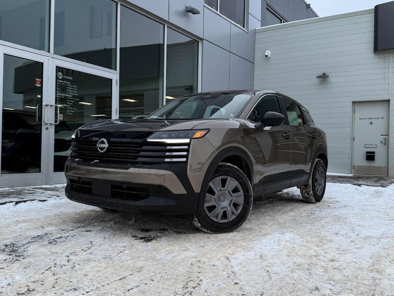 Elevate your driving experience with the pre-owned 2025 Nissan Kicks S AWD!Get ready to embark on thrilling adventures with this versatile and feature-packed SUV. From safety and convenience to performance and style, the Nissan Kicks S AWD has everything you need for the ultimate driving experience.Equipped with advanced safety features like Blind Spot Monitor, Lane Departure Warning, and Front Collision Mitigation, you can drive with confidence and peace of mind. The rear parking aid, back-up camera, and rear collision mitigation technology provide added safety and convenience for every journey.Stay connected on the go with Bluetooth Connection, satellite radio, and MP3 capability. The adaptive cruise control and automatic high beams enhance your driving experience, while the heated front seats ensure comfort in any weather.With features like a rear spoiler, steel wheels, and LED headlights, the Nissan Kicks S AWD exudes style and sophistication on the road. The charcoal interior, cloth seats, and adjustable steering wheel provide a comfortable and enjoyable driving environment for you and your passengers.Dont miss out on the opportunity to make this exceptional pre-owned 2025 Nissan Kicks S AWD yours. Contact us today to schedule a test drive and experience the thrill of driving a top-notch SUV that ticks all the boxes for safety, performance, and style!Go Mazda is an AMVIC licensed business.Clean CarFax