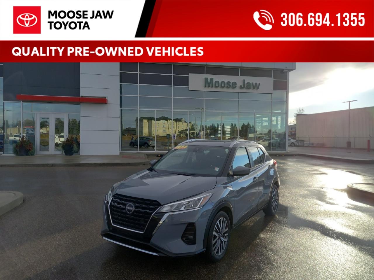 Used 2023 Nissan Kicks Low mileage and easy to love! The 2023 Kicks SV offers great fuel efficiency, modern tech, and a comfortable, versatile interior for everyday driving for sale in Moose Jaw, SK