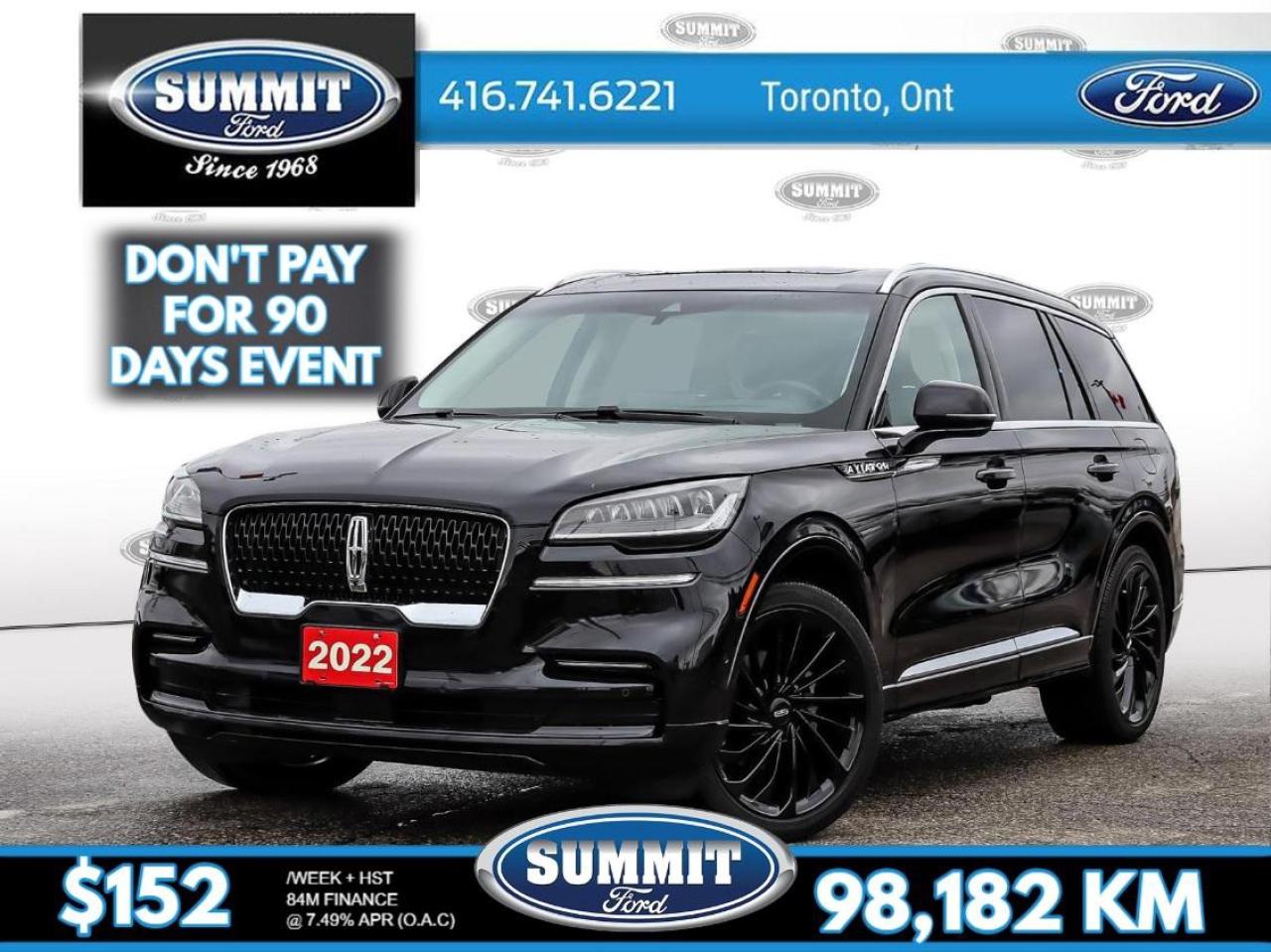 Used 2022 Lincoln Aviator Monochromatic Pkg. | Reserve Pkg. | Roof | V6 | Apple Car Play | for sale in Etobicoke, ON