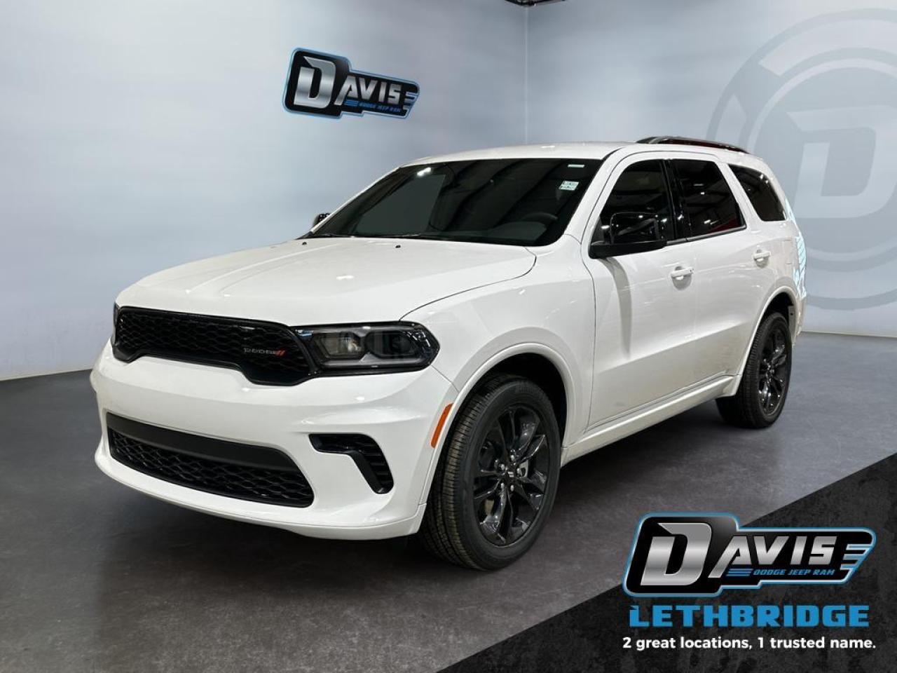 <b>Heated Seats, Navigation, Power Liftgate, Remote Start, ParkSense!<br /> <br /></b><br /> <br /> <br />The 2026 Dodge Durango GT is a capable three-row SUV powered by a 3.6?L V6 engine, producing up to 293?hp and 260?lb?ft of torque for smooth, confident performance. Paired with an available All-Wheel Drive and 8-speed automatic transmission, this AWD SUV delivers reliable handling, strong towing potential, and a balanced ride for daily driving or weekend adventures.<br /><br />Inside, the Durango GT offers a modern, tech-forward cabin with a large touchscreen infotainment system, wireless Apple CarPlay/Android Auto, heated front seats, and tri-zone climate control. With seating for up to seven passengers and flexible cargo space, this family SUV provides comfort, convenience, and practicality for road trips, errands, or weekend getaways.<br /><br />Safety and driver-assist features help ensure peace of mind on every journey. The 2026 Durango GT comes equipped with adaptive cruise control, lane-keeping assistance, blind-spot monitoring, and forward-collision warning with active braking. Combining its 3.6?L V6 performance, spacious interior, advanced technology, and comprehensive safety features, the Dodge Durango GT stands out as a stylish and dependable family SUV.<br /> <br />To apply right now for financing use this link: <a href=https://lethbridge.davisdodge.ca/free-credit-check/ target=_blank rel=nofollow noopener noreferrer>https://lethbridge.davisdodge.ca/free-credit-check/</a><br /><br /> <br /><br />As a premier Chrysler, Dodge, Jeep and RAM dealership, Davis Dodge proudly offers an extensive selection of new and used vehicles to meet every drivers needs. Customers across Lethbridge, Fort Macleod, Taber, Claresholm, Coaldale, and beyond trust us for daily vehicle specials, certified service and parts, and a seamless online inventory experience. <br /><br /> With competitive financing options and expert support, we make car buying easy and enjoyable. <br /><br /> Ready to hit the road? Schedule your test drive today at Davis Dodge, your trusted Chrysler, Dodge, Jeep and RAM dealer in Lethbridge, Alberta.<br /><br /> Vehicle pricing offer shown expires 2026-03-31. <br /> Come by and check out our fleet of 70+ used cars and trucks and 130+ new cars and trucks for sale in Lethbridge. o~o