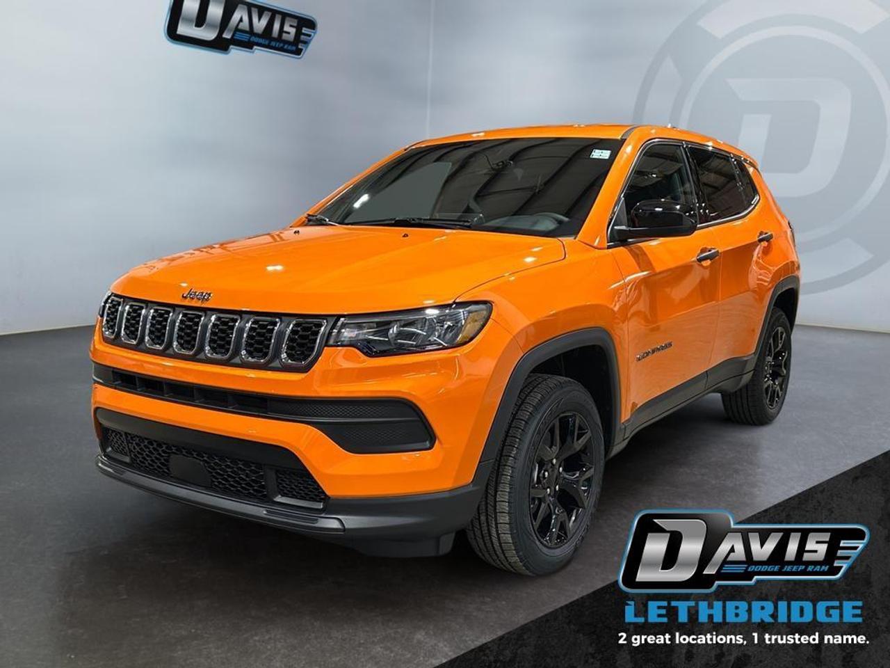 <b>Heated Seats, LED Lights, Lane Keep Assist, Lane Departure Warning, Forward Collision Alert!<br /> <br /></b><br /> <br /> <br />This 2026 Jeep Compass Sport is powered by a 2.0L turbocharged engine with an 8-speed automatic and standard AWD, delivering strong efficiency and confident control in all weather. Inside, enjoy Uconnect 5 with Apple CarPlay/Android Auto, a touchscreen display, cloth bucket seats, push-button start, and 60/40 split-fold rear seating for flexible cargo space.<br /><br />Safety features include Forward Collision Warning, Automatic Emergency Braking, Lane-Keeping Assist, ParkView backup camera, Electronic Stability Control, and all-speed traction control. Exterior highlights such as LED headlights, heated power mirrors, and all-season tires make it ready for year-round Canadian driving.<br /><br />A dependable, fuel-efficient, and well-equipped AWD compact SUV  ideal for commuting, everyday use, and winter conditions.<br /> <br />To apply right now for financing use this link: <a href=https://lethbridge.davisdodge.ca/free-credit-check/ target=_blank rel=nofollow noopener noreferrer>https://lethbridge.davisdodge.ca/free-credit-check/</a><br /><br /> <br /><br />As a premier Chrysler, Dodge, Jeep and RAM dealership, Davis Dodge proudly offers an extensive selection of new and used vehicles to meet every drivers needs. Customers across Lethbridge, Fort Macleod, Taber, Claresholm, Coaldale, and beyond trust us for daily vehicle specials, certified service and parts, and a seamless online inventory experience. <br /><br /> With competitive financing options and expert support, we make car buying easy and enjoyable. <br /><br /> Ready to hit the road? Schedule your test drive today at Davis Dodge, your trusted Chrysler, Dodge, Jeep and RAM dealer in Lethbridge, Alberta.<br /><br /> Vehicle pricing offer shown expires 2026-04-30. <br /> Come by and check out our fleet of 70+ used cars and trucks and 110+ new cars and trucks for sale in Lethbridge. o~o