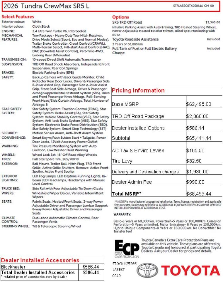 2026 Toyota Tundra TRD OFF ROAD Photo