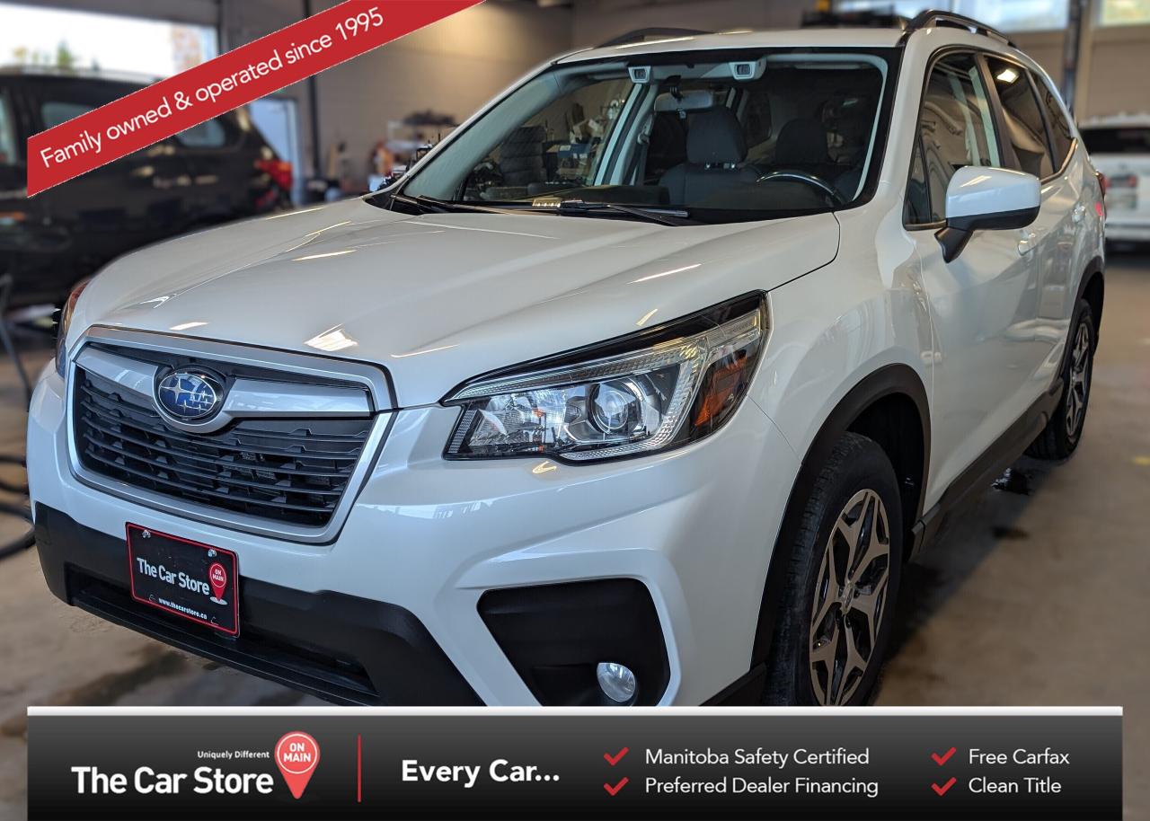 2019 Subaru Forester 2.5i w/ EyeSight Pkg AWD CLEAN TITLE, Heated Seats, Rear Cam, Push Start. 4 New tires, New brakes/rotors all around, filters and wipers! 
 
 
 Key Features: 
 Subaru Symmetrical All-Wheel Drive 
 EyeSight Driver Assist (Adaptive Cruise, Pre-Collision Braking, Lane Keep Assist) 
 6.5 STARLINK Infotainment w/ Apple CarPlay & Android Auto 
 Rear Vision Camera 
 Power Windows, Locks & Mirrors 
 Automatic Climate Control 
 Vehicle Dynamics Control (VDC) 
 Hill Start Assist & X-MODE w/ Hill Descent Control 
 LED Headlights w/ Auto On/Off 
 17 Steel Wheels w/ Covers 
 60/40 Split-Fold Rear Seats 
 Tilt/Telescopic Steering Wheel 
 Advanced Airbag System 
 
 
 We are a local Family Owned business and we try to do things a little different. 
 
 At The Car Store on Main every vehicle is Manitoba Safety Certified. 
 Every vehicle sold is eligible for the Advantage Plan: 
 30 Day Warranty on all MB Safety certificate related items. 
 CarFax Vehicle History Report 
 2 sets of Keys 
 Wholesale access to all other Miscellaneous Accessories (i.e. Wtr Tires, Remote Starr, all misc vehicle accessories/parts, etc...) 
 And of course a Full tank of Gas. 
 
 There is no Gimmicks or games, we are always aggressive on our prices and try to separate ourselves from the rest. 
 We also have an on-site Certified Banker who shops to get the best possible interest rates in with all Major Banks and Credit Unions! 
 
 Come to our Brand New modern showroom and see what makes us Uniquely Different! 
 
 Located on Main St. just North of Chief Peguis Trail. 
 
 To schedule an appointment call us directly at 204-669-1248 or email sales@thecarstore.ca 
 
 The Car Store on Main 
 -Uniquely Different- 
 
 www.thecarstore.ca 
 Local: 204-669-1248 
 Toll Free: 877-634-2975 
 
 A local family owned business unlike typical car lots, there are no pressure tactics, no games, no gimmicks, no Sales Manager, General Manager or Used Car Manager, just straight answers and fair deals all the time! 
 
 *PRICE DOES NOT INCLUDE TAXES (G.S.T & P.S.T) 
 Dealer Permit # 4481