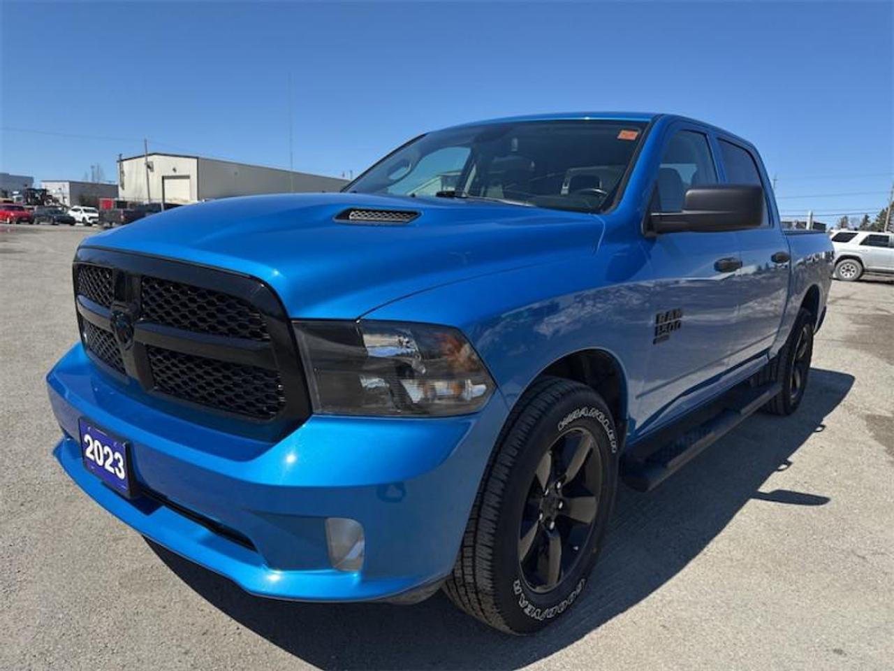 <b>Heated Steering Wheel, Heated Seats, Power Driver Seat, Apple Carplay, Android Auto, 20 Black Aluminum Wheels, Power Mirrors, Rear Camera, Accident Free on Carfax Report, Local Trade not a Rental, Non-Smoker, Fresh Oil Change, Certified!<br> <br></b><br>   Compare at $45688 - Kia of Timmins is just $43995! <br> <br>Get the job done right with this rugged Ram 1500 Classic pickup. This 2023 Ram 1500 Classic is for sale today in Timmins. <br> <br>The reasons why this Ram 1500 Classic stands above its well-respected competition are evident: uncompromising capability, proven commitment to safety and security, and state-of-the-art technology. From its muscular exterior to the well-trimmed interior, this 2023 Ram 1500 Classic is more than just a workhorse. Get the job done in comfort and style while getting a great value with this amazing full-size truck. This low mileage Crew Cab 4X4 pickup has just 49,565 km. Its Blue in colour. It has a 8 Speed Automatic transmission and is powered by a 305HP 3.6L V6 Cylinder Engine. <br> <br> Our 1500 Classics trim level is Express. This Ram 1500 Express features upgraded aluminum wheels, front fog lamps and USB connectivity, along with a great selection of standard features such as a wiring harness, heavy-duty suspension, cargo box lighting, and a locking tailgate. Additional features include heated and power adjustable side mirrors, UCconnect 3, cruise control, air conditioning, vinyl floor lining, and a rearview camera. This vehicle has been upgraded with the following features: Air, Rear Air, Tilt, Cruise, Power Windows, Power Locks, Power Mirrors.<br> To view the original window sticker for this vehicle view this <a href=http://www.chrysler.com/hostd/windowsticker/getWindowStickerPdf.do?vin=1C6RR7KG4PS544524 target=_blank>http://www.chrysler.com/hostd/windowsticker/getWindowStickerPdf.do?vin=1C6RR7KG4PS544524</a>. <br/><br> <br>To apply right now for financing use this link: <a href=https://www.kiaoftimmins.com/timmins-ontario-car-loan-application target=_blank>https://www.kiaoftimmins.com/timmins-ontario-car-loan-application</a><br><br> <br/><br> Buy this vehicle now for the lowest bi-weekly payment of <b>$326.12</b> with $0 down for 84 months @ 8.99% APR O.A.C. ( Plus applicable taxes -  Plus applicable fees   / Total Obligation of $59354  ).  See dealer for details. <br> <br>As a local, family owned and operated dealership we look to be your number one place to buy your new vehicle! Kia of Timmins has been serving a large community across northern Ontario since 2001 and focuses highly on customer satisfaction. Our #1 priority is to make you feel at home as soon as you step foot in our dealership. Family owned and operated, our business is in Timmins, Ontario the city with the heart of gold. Also positioned near many towns in which we service such as: South Porcupine, Porcupine, Gogama, Foleyet, Chapleau, Wawa, Hearst, Mattice, Kapuskasing, Moonbeam, Fauquier, Smooth Rock Falls, Moosonee, Moose Factory, Fort Albany, Kashechewan, Abitibi Canyon, Cochrane, Iroquois falls, Matheson, Ramore, Kenogami, Kirkland Lake, Englehart, Elk Lake, Earlton, New Liskeard, Temiskaming Shores and many more.We have a fresh selection of new & used vehicles for sale for you to choose from. If we dont have what you need, we can find it! All makes and models are within our reach including: Dodge, Chrysler, Jeep, Ram, Chevrolet, GMC, Ford, Honda, Toyota, Hyundai, Mitsubishi, Nissan, Lincoln, Mazda, Subaru, Volkswagen, Mini-vans, Trucks and SUVs.<br><br>We are located at 1285 Riverside Drive, Timmins, Ontario. Too far way? We deliver anywhere in Ontario and Quebec!<br><br>Come in for a visit, call 1-800-661-6907 to book a test drive or visit <a href=https://www.kiaoftimmins.com>www.kiaoftimmins.com</a> for complete details. All prices are plus HST and Licensing.<br><br>We look forward to helping you with all your automotive needs!<br><br> Come by and check out our fleet of 20+ used cars and trucks and 20+ new cars and trucks for sale in Timmins.  o~o