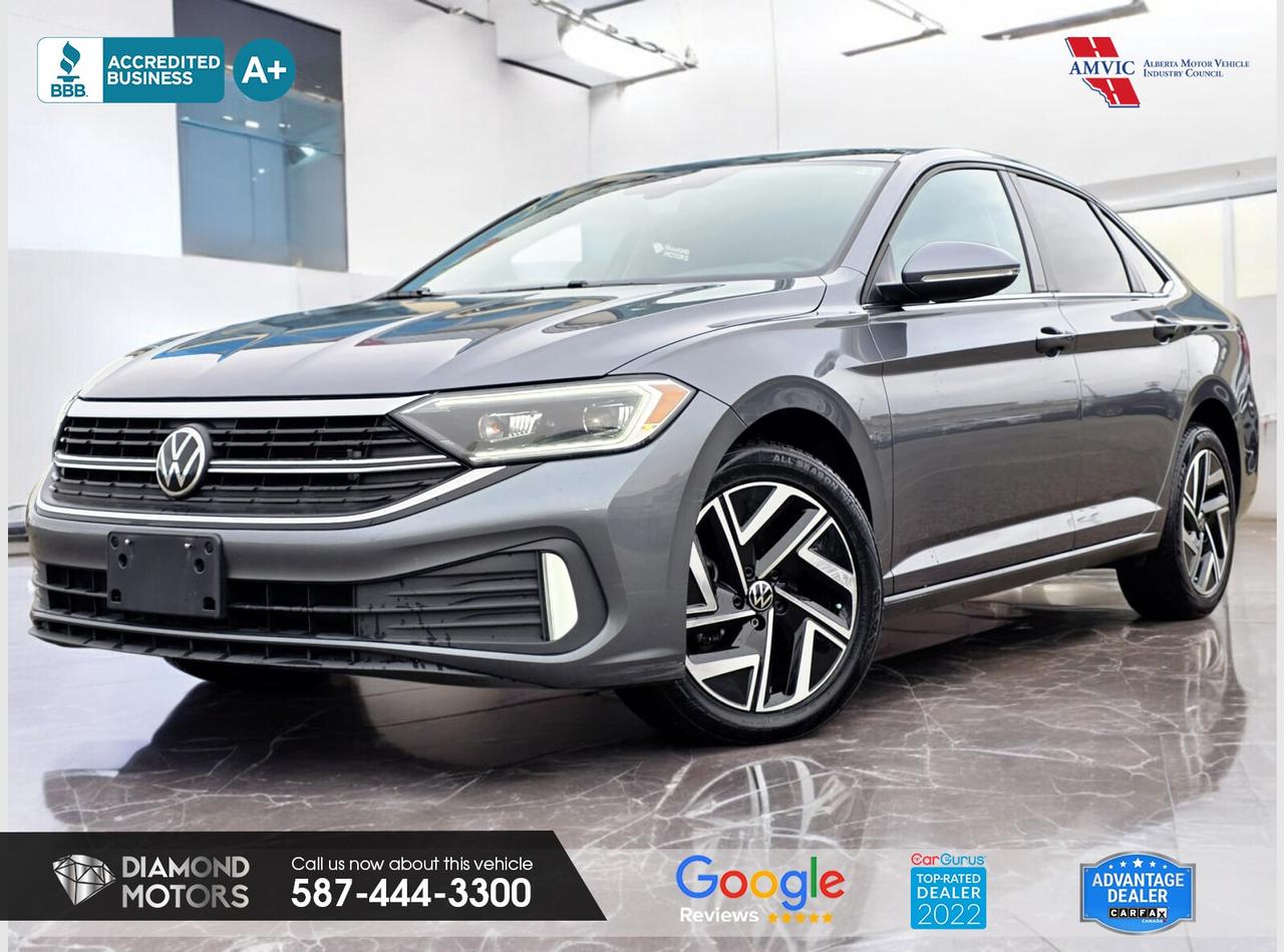 CLEARANCE PRICED  PRICED TO MOVE <br/> LIMITED TIME at Diamond Motors <br/> Drive away with a FREE 1-Year Warranty + low payments included at Listed Price. T&Cs Apply. <br/> 1.5L 4 CYLINDER ENGINE, LEATHER, NAVIGATION, FRONT & REAR HEATED SEATS, REMOTE START, KEYLESS ENTRY, APPLE CARPLAY, ADAPTIVE CRUISE, LANE ASSIST, BLIND SPOT ASSIST, BACKUP CAMERA, BRAND NEW TIRES, PUSH START, AND MUCH MORE! <br/> <br/> <br/> Just Arrived 2023 Volkswagen Jetta Highline w/ 2 tone interior Grey has 130,159 KM on it. 1.5L 4 Cylinder Engine engine, Front-Wheel Drive, Automatic transmission, 5 Seater passengers, on special price for $22,900.00. <br/> <br/> <br/> Disclosure: this vehicle was previously registered in BC. Vehicle has passed all required inspections in Alberta. <br/> <br/> <br/> Book your appointment today for Test Drive. We offer contactless Test drives & Virtual Walkarounds. Stock Number: 25284 <br/> <br/> <br/> At Diamond Motors, we are dedicated to providing you with an outstanding car-buying experience, offering quality pre-owned vehicles at prices that fit your budget. Our transparent and honest approach means you can expect straightforward guidance without any high-pressure sales tactics. We believe in building lasting relationships with our customers by offering personalized service tailored to your needs. From the moment you step onto our lot, our team is here to support you every step of the way, ensuring you leave confident in your decision. Trust, integrity, and customer satisfaction are the foundation of everything we do. <br/> <br/> <br/> Why choose us? <br/> <br/> Certified Pre-Owned Vehicles <br/> Family Owned & Operated <br/> Finance Available <br/> Extended Warranty <br/> Vehicles Priced to Sell <br/> No Pressure Environment <br/> Inspection & Carfax Report <br/> Professionally Detailed Vehicles <br/> Full Disclosure Guaranteed <br/> AMVIC Licensed <br/> BBB Accredited Business <br/> CarGurus Top-rated Dealer 2022 & 2024 <br/> <br/> <br/> Phone to schedule an appointment @ 587-444-3300 or simply browse our inventory online www.diamondmotors.ca or come and see us at our location at <br/> 3403 93 street NW, Edmonton, T6E 6A4 <br/> <br/> <br/> To view the rest of our inventory: <br/> www.diamondmotors.ca/inventory <br/> <br/> <br/> This dealership provides all required disclosures in accordance with AMVIC regulations. A completed Mechanical Fitness Assessment and its associated inspection work order will be supplied with every vehicle. A Carfax (or equivalent) vehicle history report will also be provided, including available information on previous damage, accident history, stolen or salvage status, and jurisdictional records. <br/> Customers are encouraged to review all vehicle features, options, and equipment for accuracy prior to purchase. <br/>