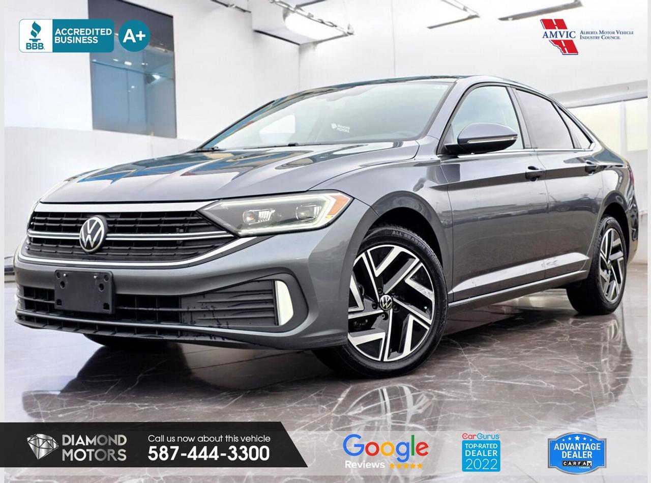 CLEARANCE PRICED  PRICED TO MOVE <br/> LIMITED TIME at Diamond Motors <br/> Drive away with a FREE 1-Year Warranty + low payments included at Listed Price. T&Cs Apply. <br/> 1.5L 4 CYLINDER ENGINE, LEATHER, NAVIGATION, FRONT & REAR HEATED SEATS, REMOTE START, KEYLESS ENTRY, APPLE CARPLAY, ADAPTIVE CRUISE, LANE ASSIST, BLIND SPOT ASSIST, BACKUP CAMERA, BRAND NEW TIRES, PUSH START, AND MUCH MORE! <br/> <br/> <br/> Just Arrived 2023 Volkswagen Jetta Highline w/ 2 tone interior Grey has 130,159 KM on it. 1.5L 4 Cylinder Engine engine, Front-Wheel Drive, Automatic transmission, 5 Seater passengers, on special price for $21,500.00. <br/> <br/> <br/> Disclosure: this vehicle was previously registered in BC. Vehicle has passed all required inspections in Alberta. <br/> <br/> <br/> Book your appointment today for Test Drive. We offer contactless Test drives & Virtual Walkarounds. Stock Number: 25284 <br/> <br/> <br/> At Diamond Motors, we are dedicated to providing you with an outstanding car-buying experience, offering quality pre-owned vehicles at prices that fit your budget. Our transparent and honest approach means you can expect straightforward guidance without any high-pressure sales tactics. We believe in building lasting relationships with our customers by offering personalized service tailored to your needs. From the moment you step onto our lot, our team is here to support you every step of the way, ensuring you leave confident in your decision. Trust, integrity, and customer satisfaction are the foundation of everything we do. <br/> <br/> <br/> Why choose us? <br/> <br/> Certified Pre-Owned Vehicles <br/> Family Owned & Operated <br/> Finance Available <br/> Extended Warranty <br/> Vehicles Priced to Sell <br/> No Pressure Environment <br/> Inspection & Carfax Report <br/> Professionally Detailed Vehicles <br/> Full Disclosure Guaranteed <br/> AMVIC Licensed <br/> BBB Accredited Business <br/> CarGurus Top-rated Dealer 2022 & 2024 <br/> <br/> <br/> Phone to schedule an appointment @ 587-444-3300 or simply browse our inventory online www.diamondmotors.ca or come and see us at our location at <br/> 3403 93 street NW, Edmonton, T6E 6A4 <br/> <br/> <br/> To view the rest of our inventory: <br/> www.diamondmotors.ca/inventory <br/> <br/> <br/> This dealership provides all required disclosures in accordance with AMVIC regulations. A completed Mechanical Fitness Assessment and its associated inspection work order will be supplied with every vehicle. A Carfax (or equivalent) vehicle history report will also be provided, including available information on previous damage, accident history, stolen or salvage status, and jurisdictional records. <br/> Customers are encouraged to review all vehicle features, options, and equipment for accuracy prior to purchase. <br/>