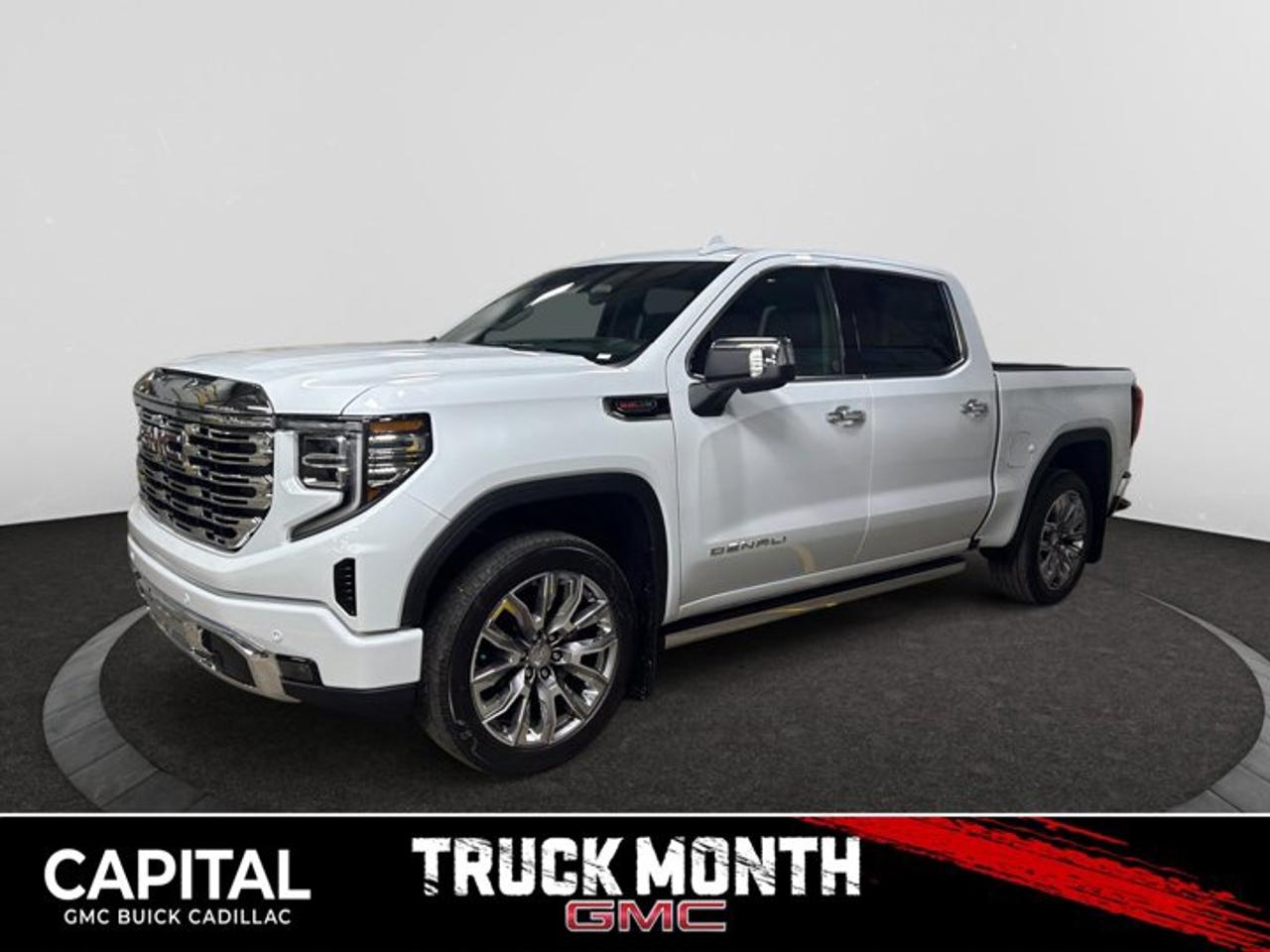 This 2026 GMC Sierra 1500 in Glacier White Tricoat is equipped with 4WD and Gas V8 6.2L/376 engine.The Next Generation Sierra redefines what it means to drive a pickup. The redesigned for 2019 Sierra 1500 boasts all-new proportions with a larger cargo box and cabin. It also shaves weight over the 2018 model through the use of a lighter boxed steel frame and extensive use of aluminum in the hood, tailgate, and doors.To help improve the hitching and towing experience, the available ProGrade Trailering System combines intelligent technologies to offer an in-vehicle Trailering App, a companion to trailering features in the myGMC app and multiple high-definition camera views.GMC has altered the pickup landscape with groundbreaking innovation that includes features such as available Rear Camera Mirror and available Multicolour Heads-Up Display that puts key vehicle information low on the windshield. Innovative safety features such as HD Surround Vision and Lane Change Alert with Side Blind Zone alert will also help you feel confident and in control in the Next Generation Seirra.Key features of the Sierra Denali include: Taller stance and more dominant presence, GMC MultiPro Tailgate, Adaptive Rice Control, Authentic perforated Forge leather-appointed seating and open-pore ash wood trim, Available Head-Up Display and HD Rear Camera Mirror, and Available 420 hp 6.2L V8 with 10-speed automatic transmission.Check out this vehicles pictures, features, options and specs, and let us know if you have any questions. Helping find the perfect vehicle FOR YOU is our only priority.P.S...Sometimes texting is easier. Text (or call) 306-801-9090 for fast answers at your fingertips!Dealer License #914248Disclaimer: All prices are plus taxes & fees. See dealer for Details. Dealer Permit # 914248 See dealer for Details.