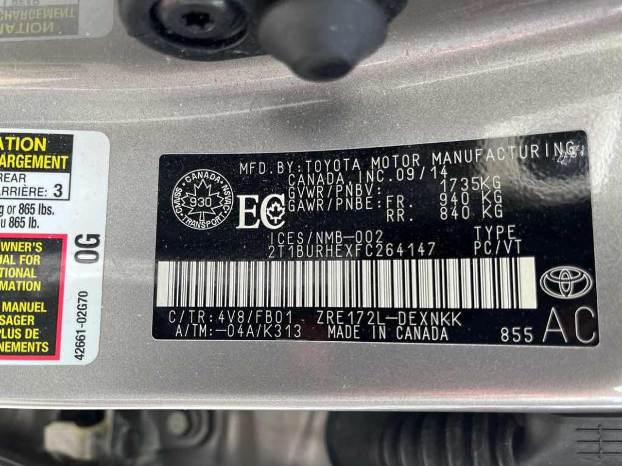 2015 Toyota Corolla LE Photo
