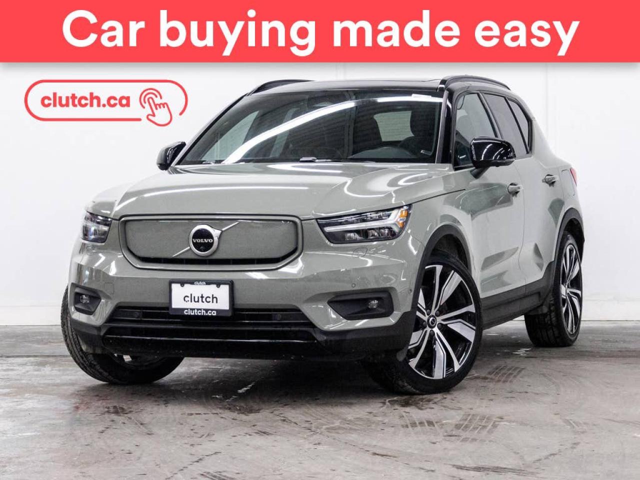 Used 2022 Volvo XC40 Recharge Pure Electric P8 Ultimate AWD w/ Apple CarPlay & Android Auto, Panoramic Moonroof, 360 Cam for sale in Toronto, ON