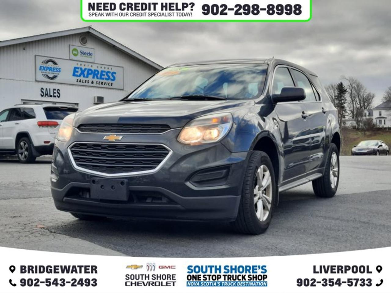 Awards: * JD Power Canada Dependability Study Recent Arrival! Nightfall Gray Metallic 2017 Chevrolet Equinox LS For Sale, Bridgewater FWD 6-Speed Automatic with Overdrive 2.4L 4-Cylinder SIDI DOHC VVT Clean Car Fax, 6 Speakers, ABS brakes, Air Conditioning, Alloy wheels, Brake assist, Compass, Delay-off headlights, Driver door bin, Driver vanity mirror, Electronic Stability Control, Emergency communication system, Exterior Parking Camera Rear, Front Bucket Seats, Fully automatic headlights, Illuminated entry, Low tire pressure warning, Occupant sensing airbag, Outside temperature display, Overhead airbag, Power door mirrors, Power steering, Power windows, Preferred Equipment Group 1LS, Radio data system, Rear window defroster, Remote keyless entry, Security system, SiriusXM Satellite Radio, Speed control, Speed-sensing steering, Split folding rear seat, Tachometer, Telescoping steering wheel, Tilt steering wheel, Traction control, Trip computer, Variably intermittent wipers.