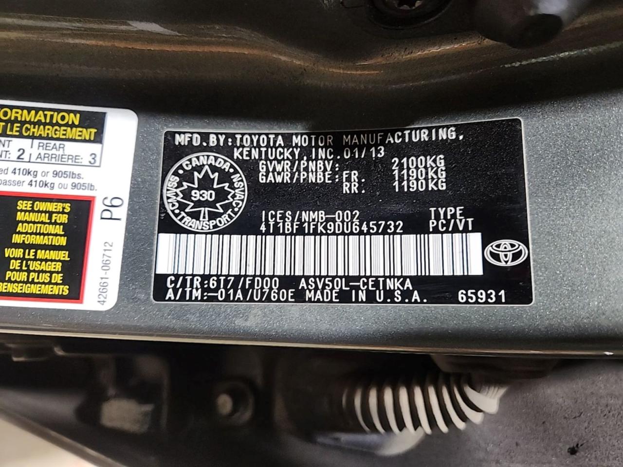 2013 Toyota Camry LE - Photo #9