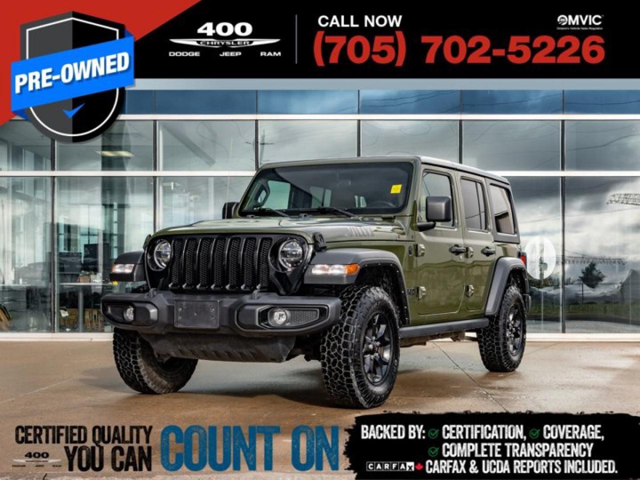 Used 2021 Jeep Wrangler Unlimited Willys for sale in Innisfil, ON